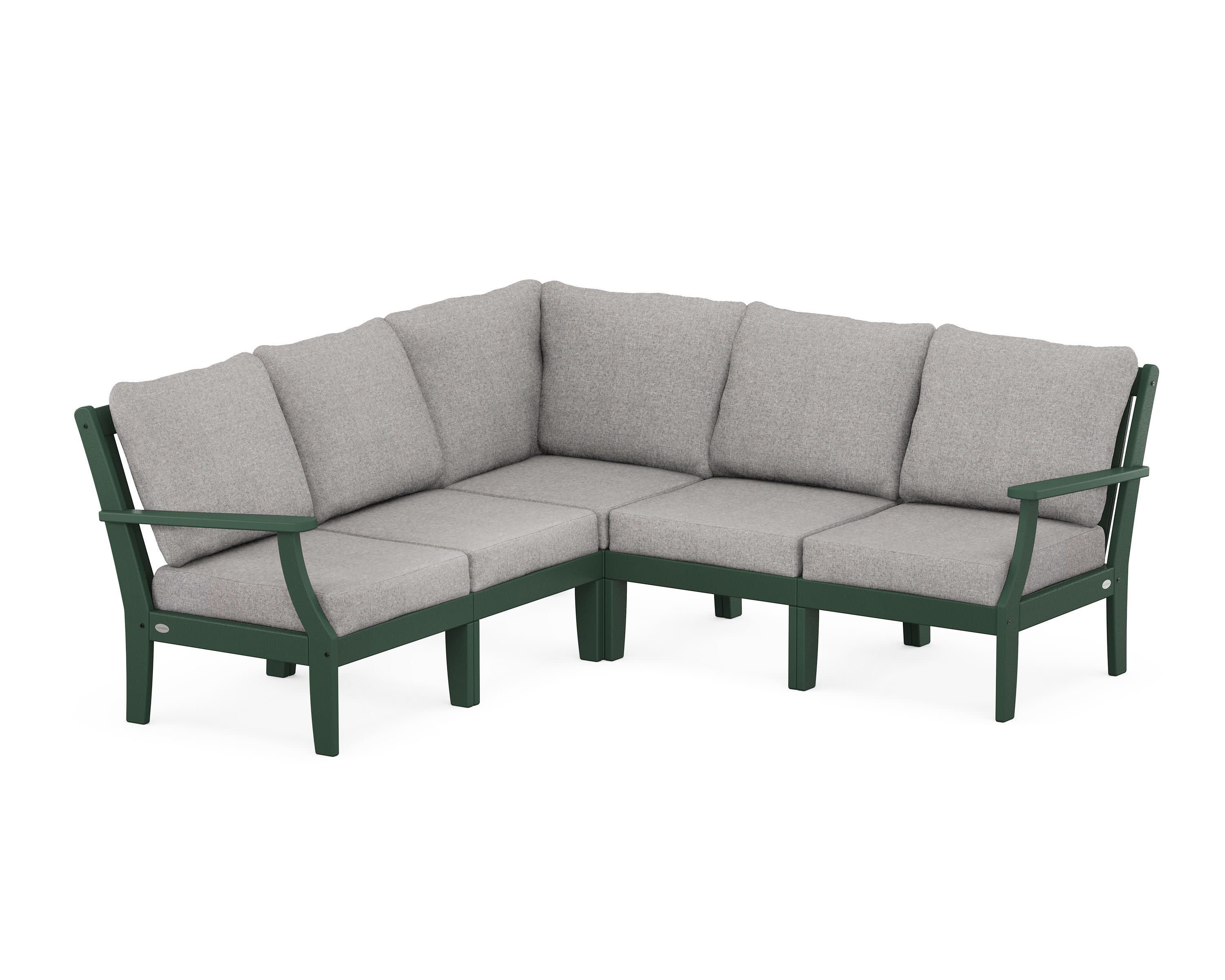 Braxton Modular 5-Piece Deep Seating Set in Green / Grey Mist