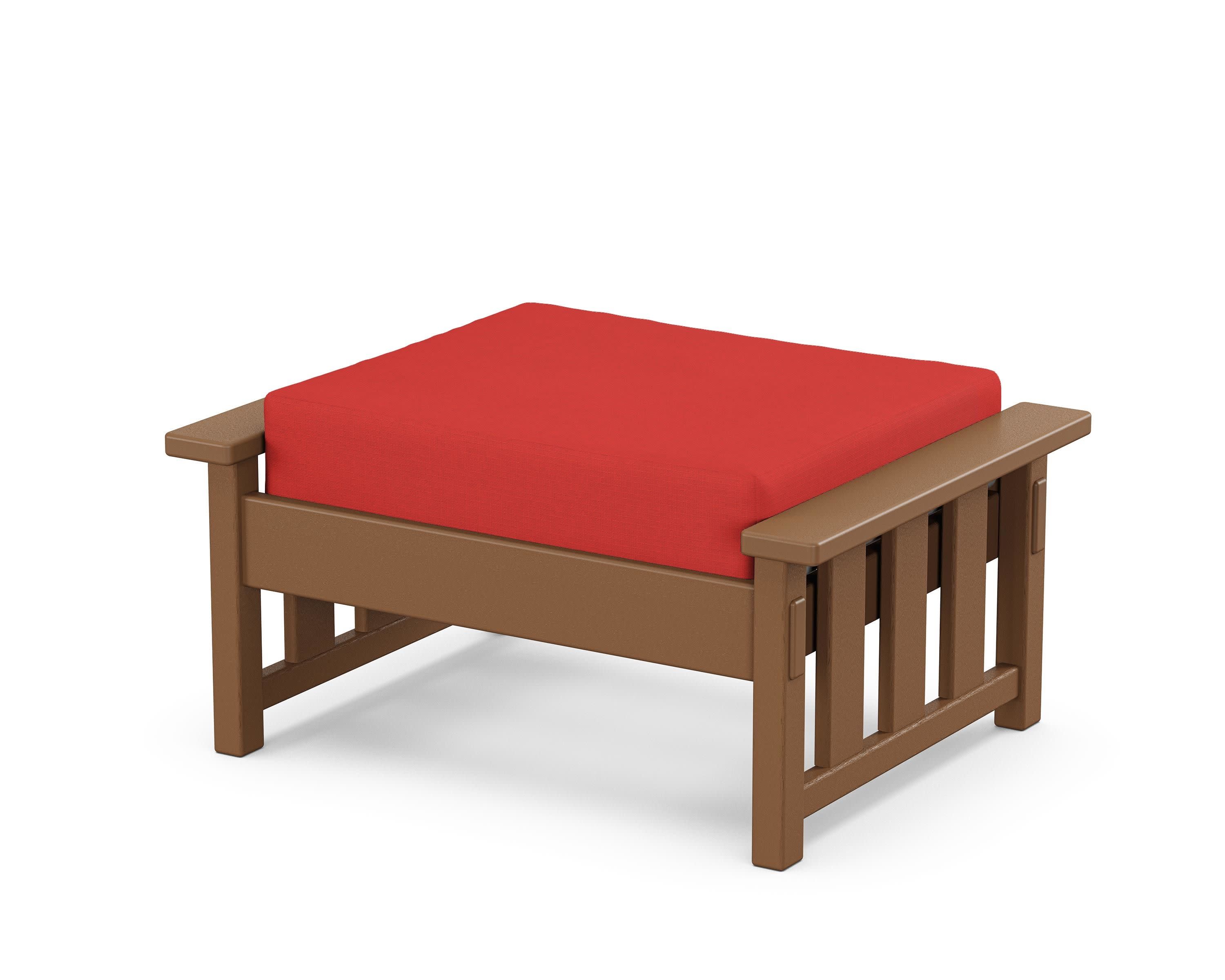 Acadia Deep Seating Ottoman in Teak / Crimson Linen