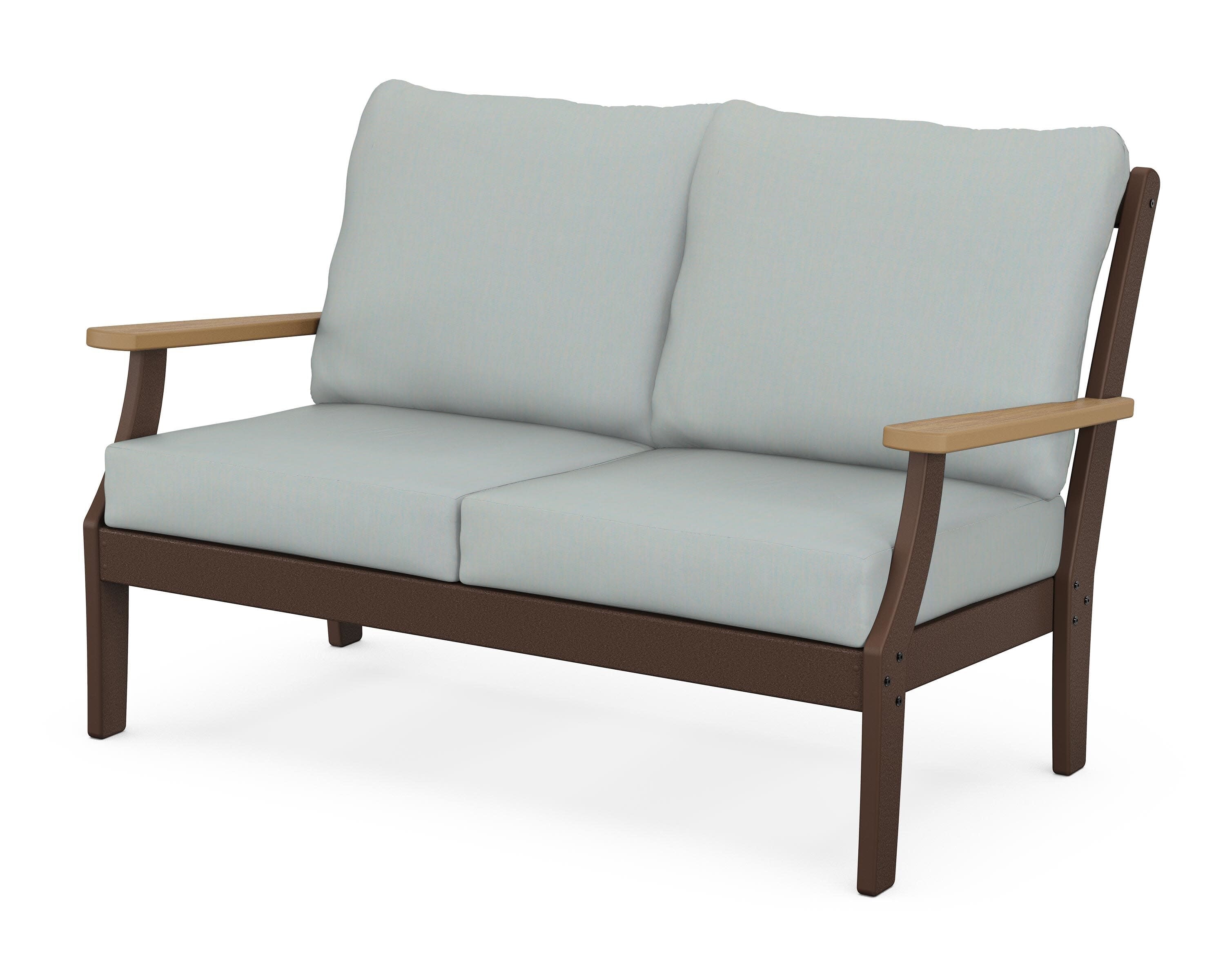 Braxton Deep Seating Loveseat in Mahogany / Natural / Spa