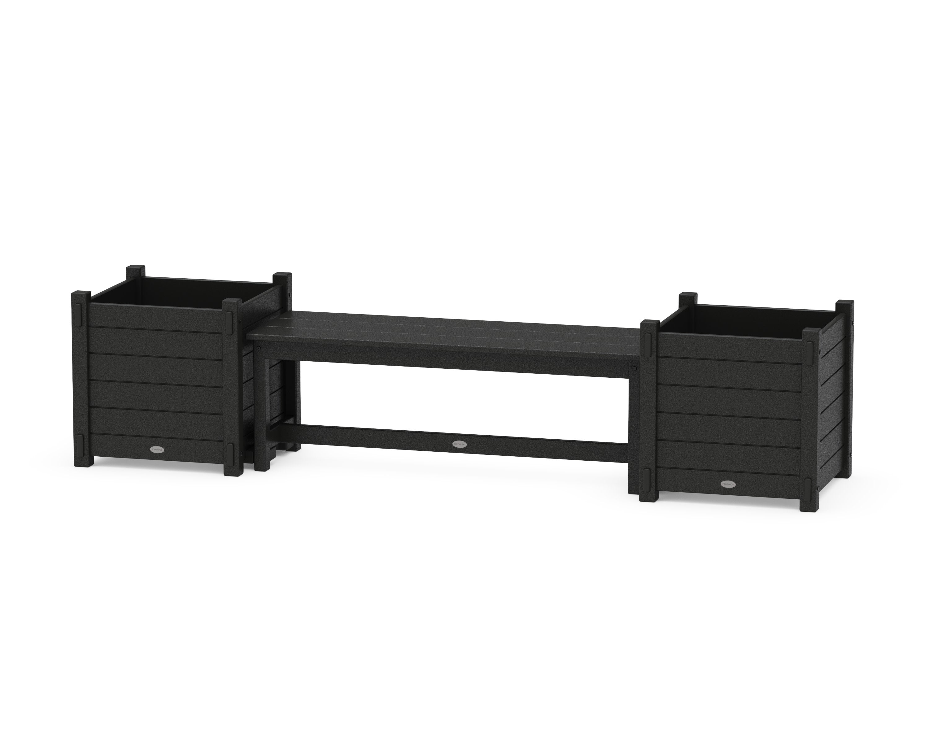 48" Nautical Straight Planter Bench Set - Large in Black
