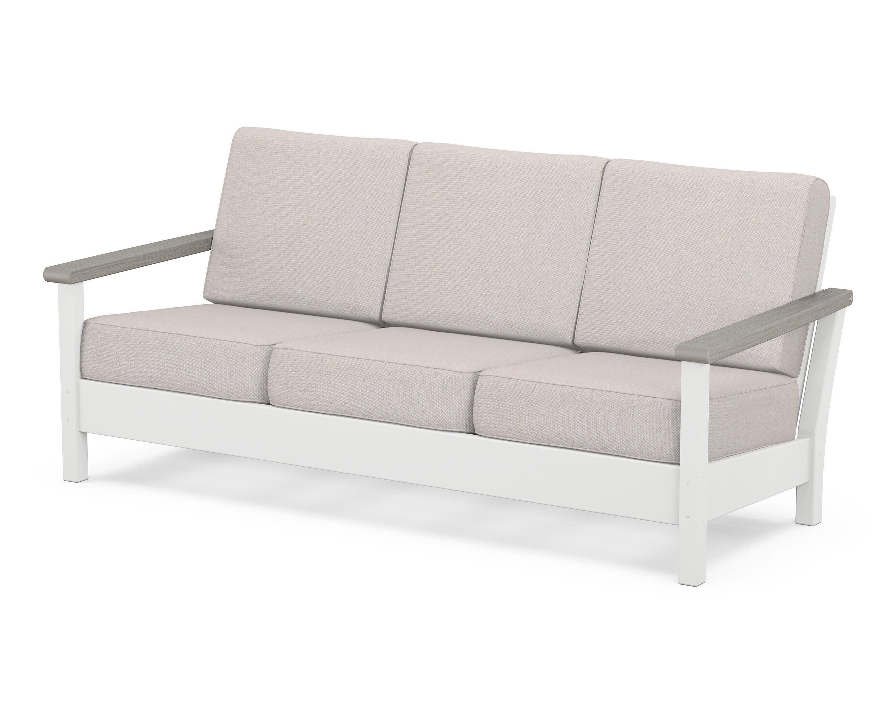 Harbour Deep Seating Sofa in White / Driftwood / Dune Burlap