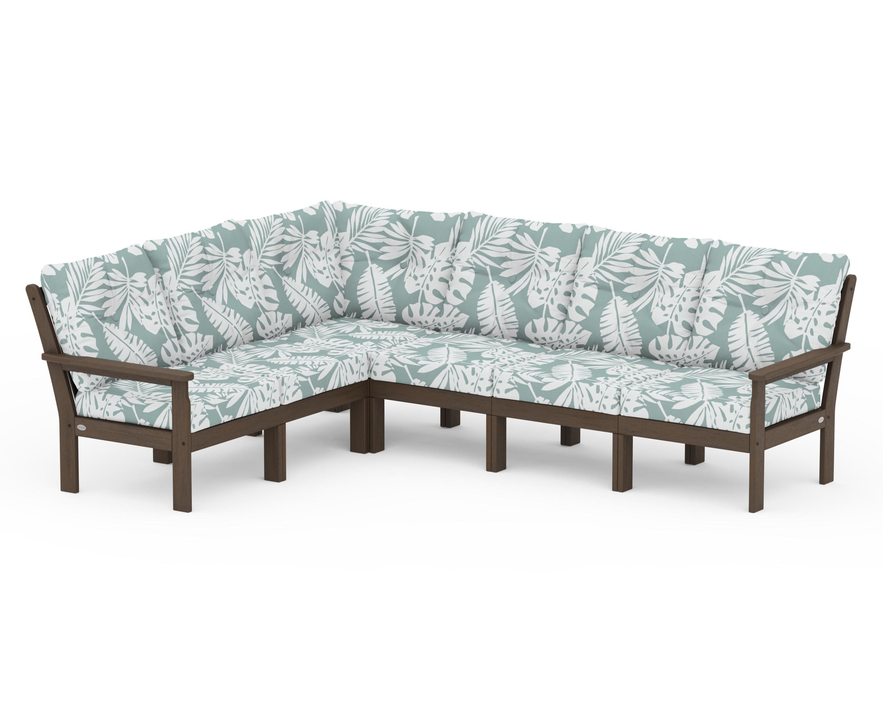 Vineyard 6-Piece Sectional in Kona / Leaf Glacier Spa