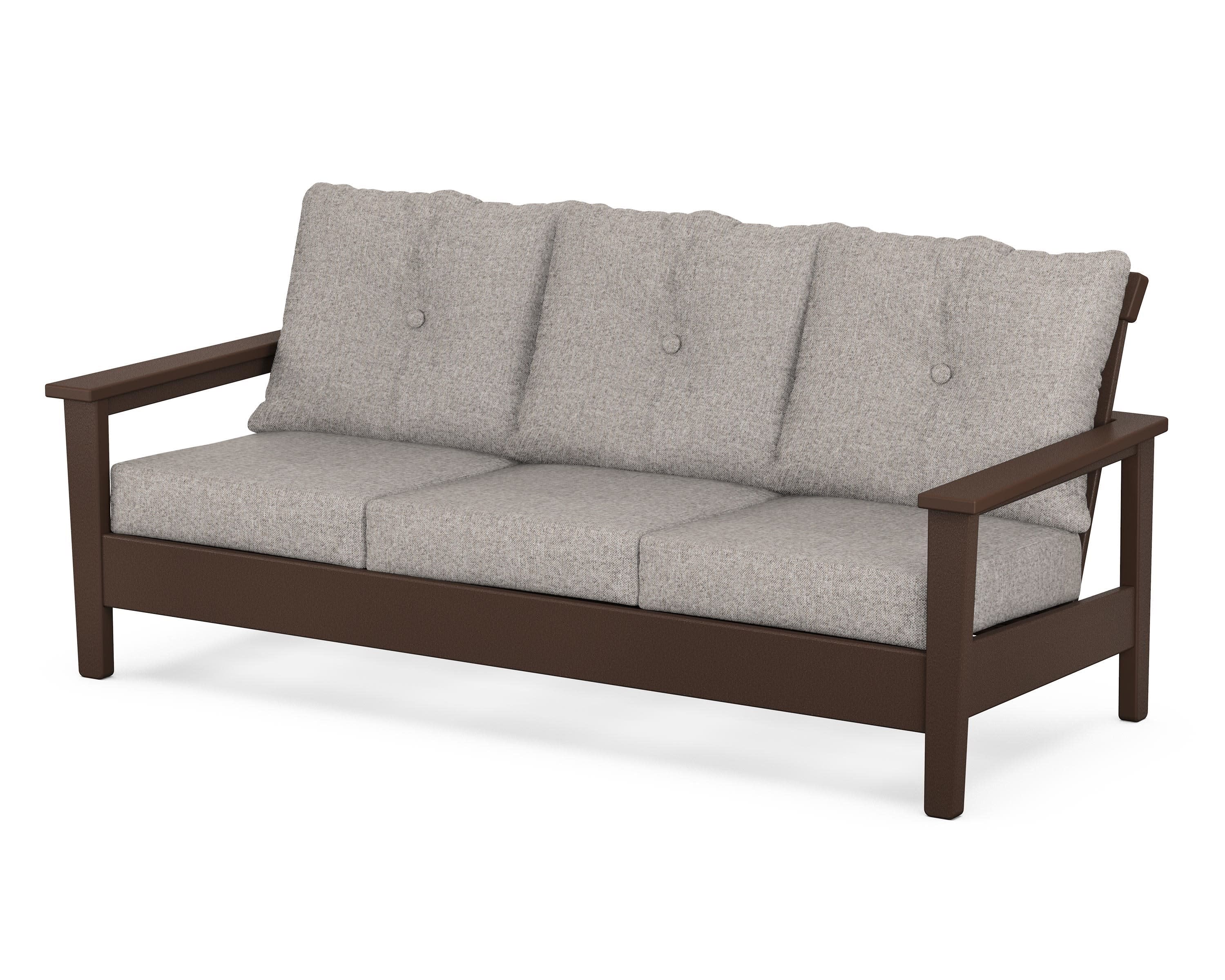 Prescott Deep Seating Sofa in Mahogany / Weathered Tweed
