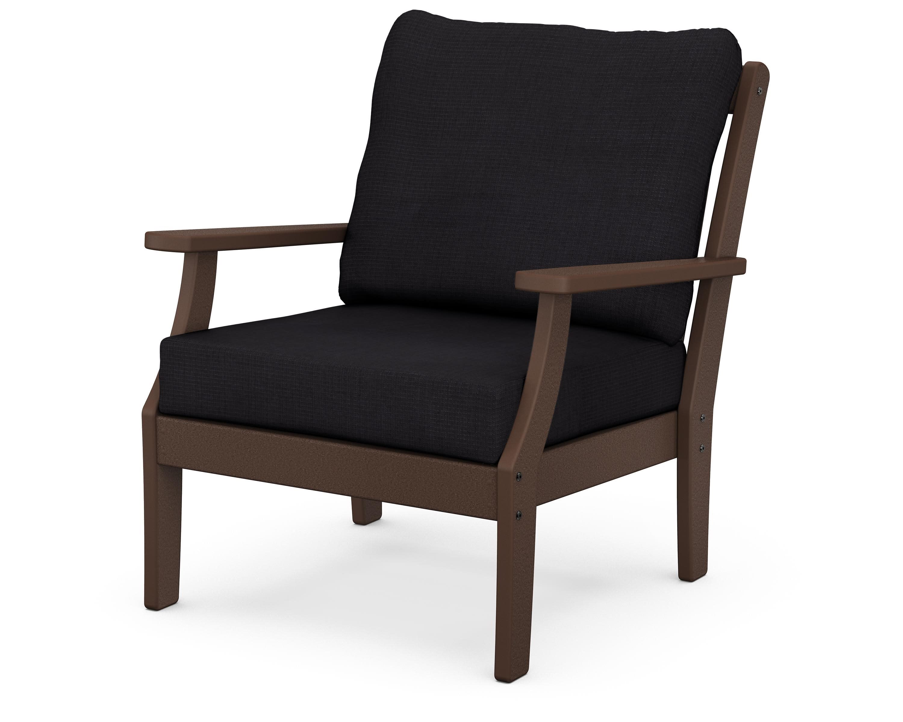 Braxton Deep Seating Chair in Mahogany / Midnight Linen
