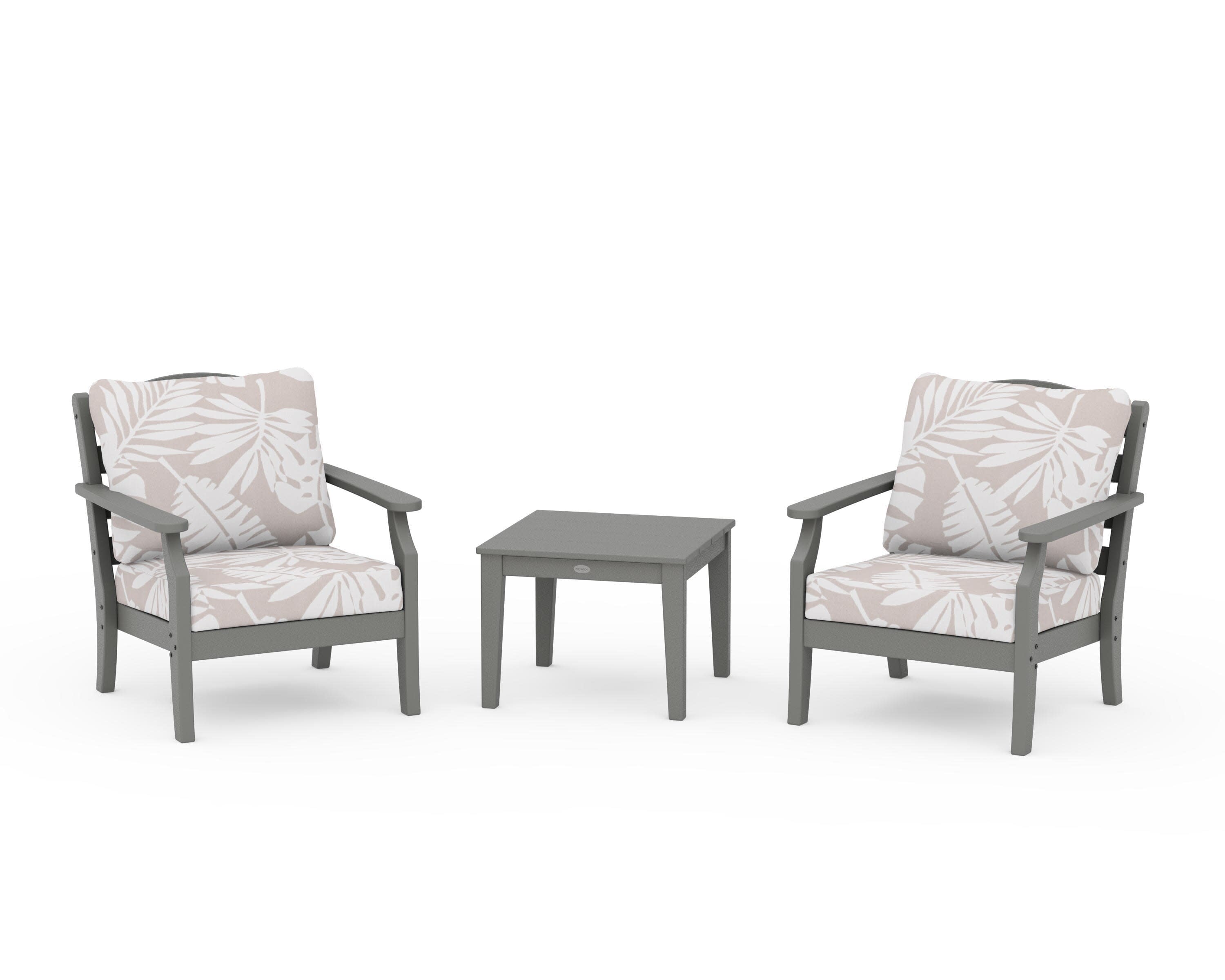 Savannah 3-Piece Deep Seating Set in Slate Grey / Leaf Dune Burlap