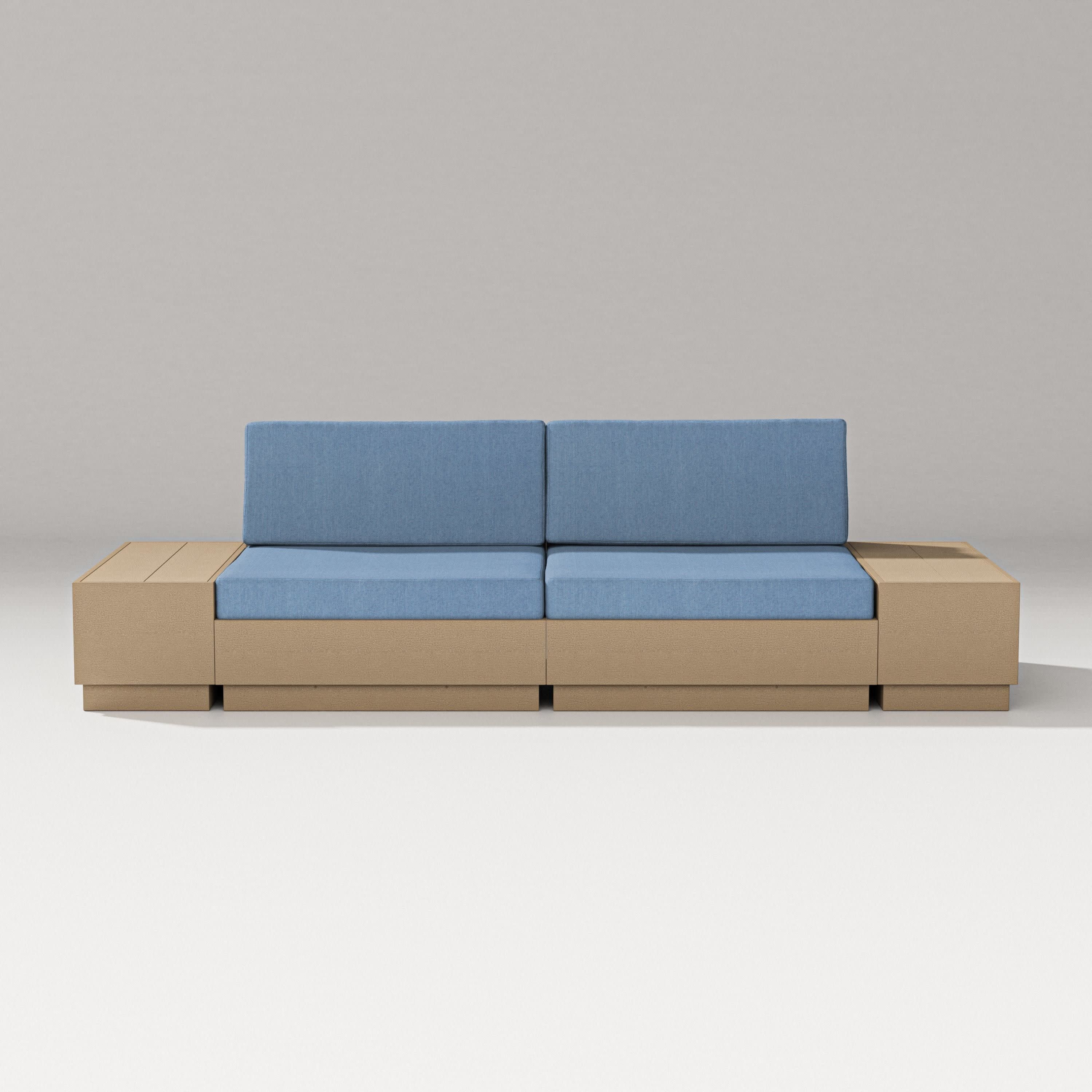 Elevate 4-Piece Loveseat Sectional in Vintage Sahara / Sky Blue