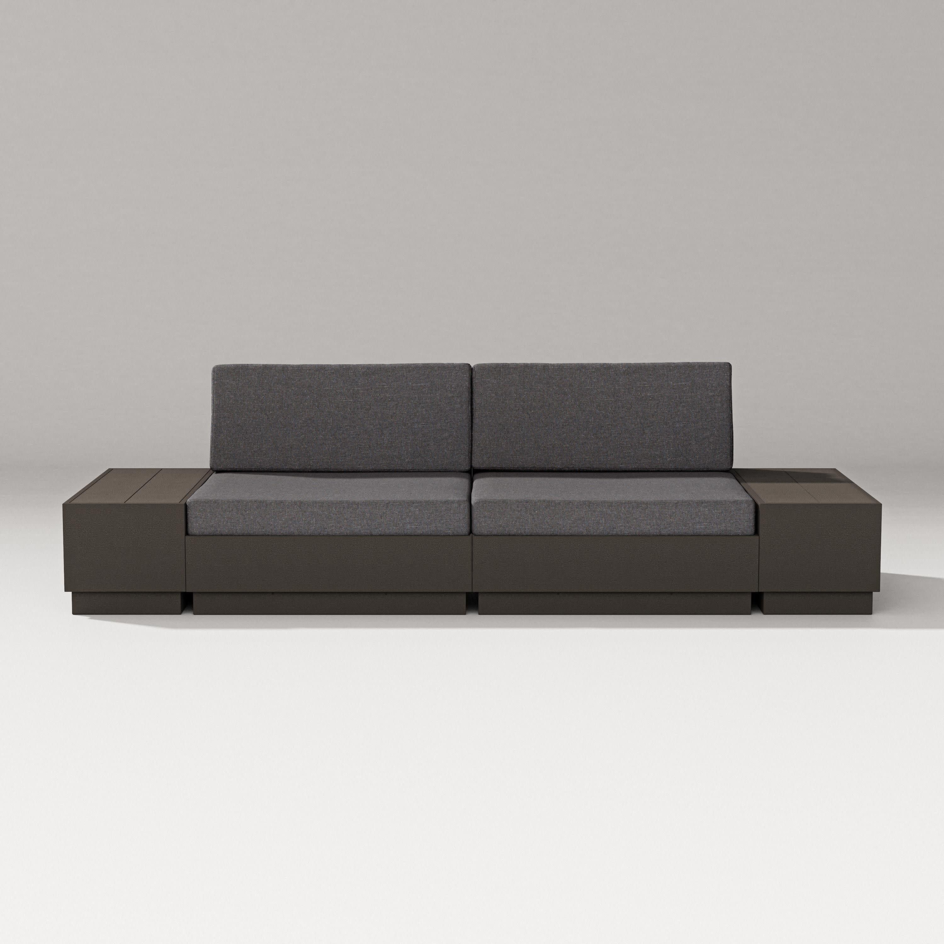 Elevate 4-Piece Loveseat Sectional in Vintage Coffee / Ash Charcoal
