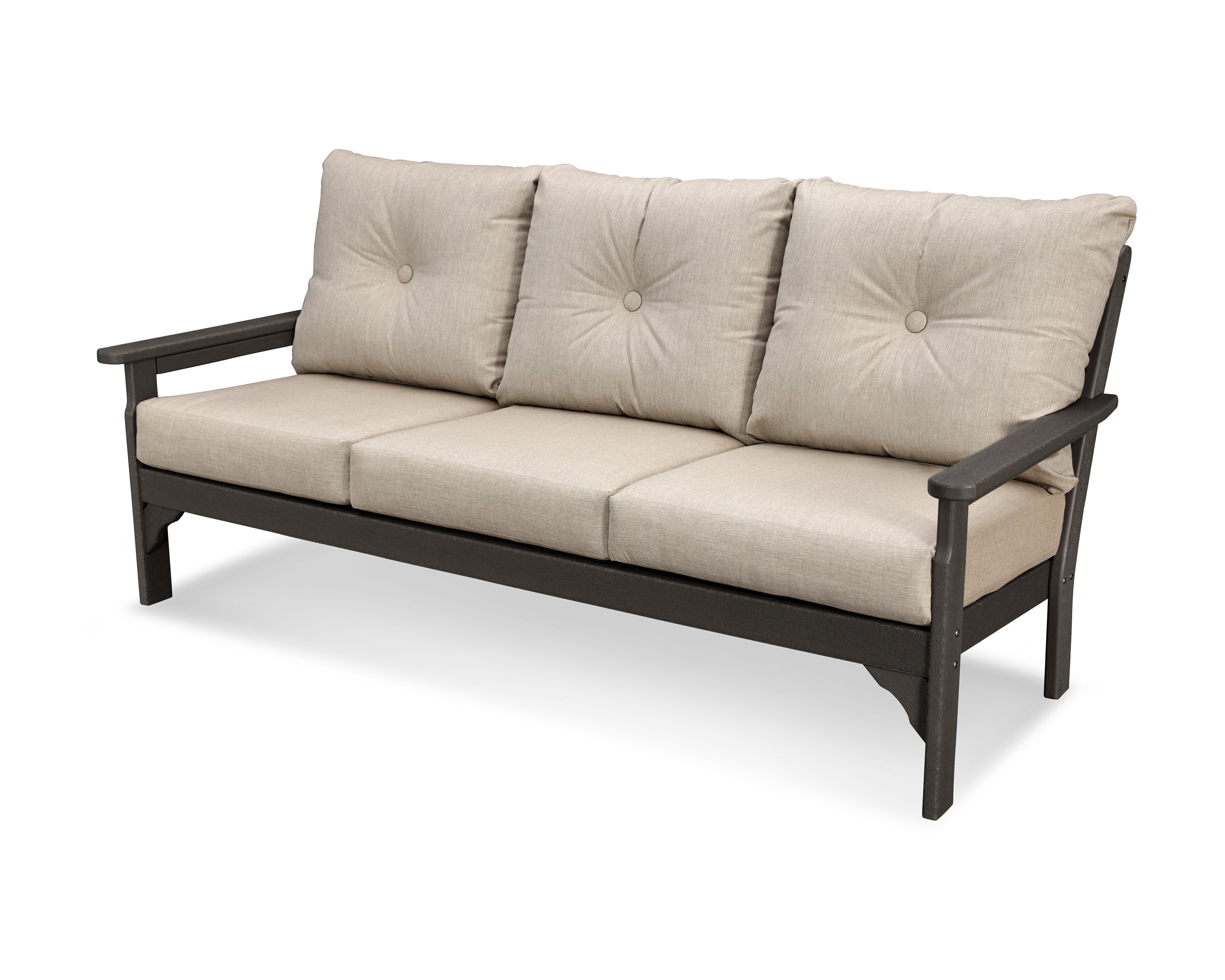 Vineyard Deep Seating Sofa in Vintage Coffee / Cast Ash