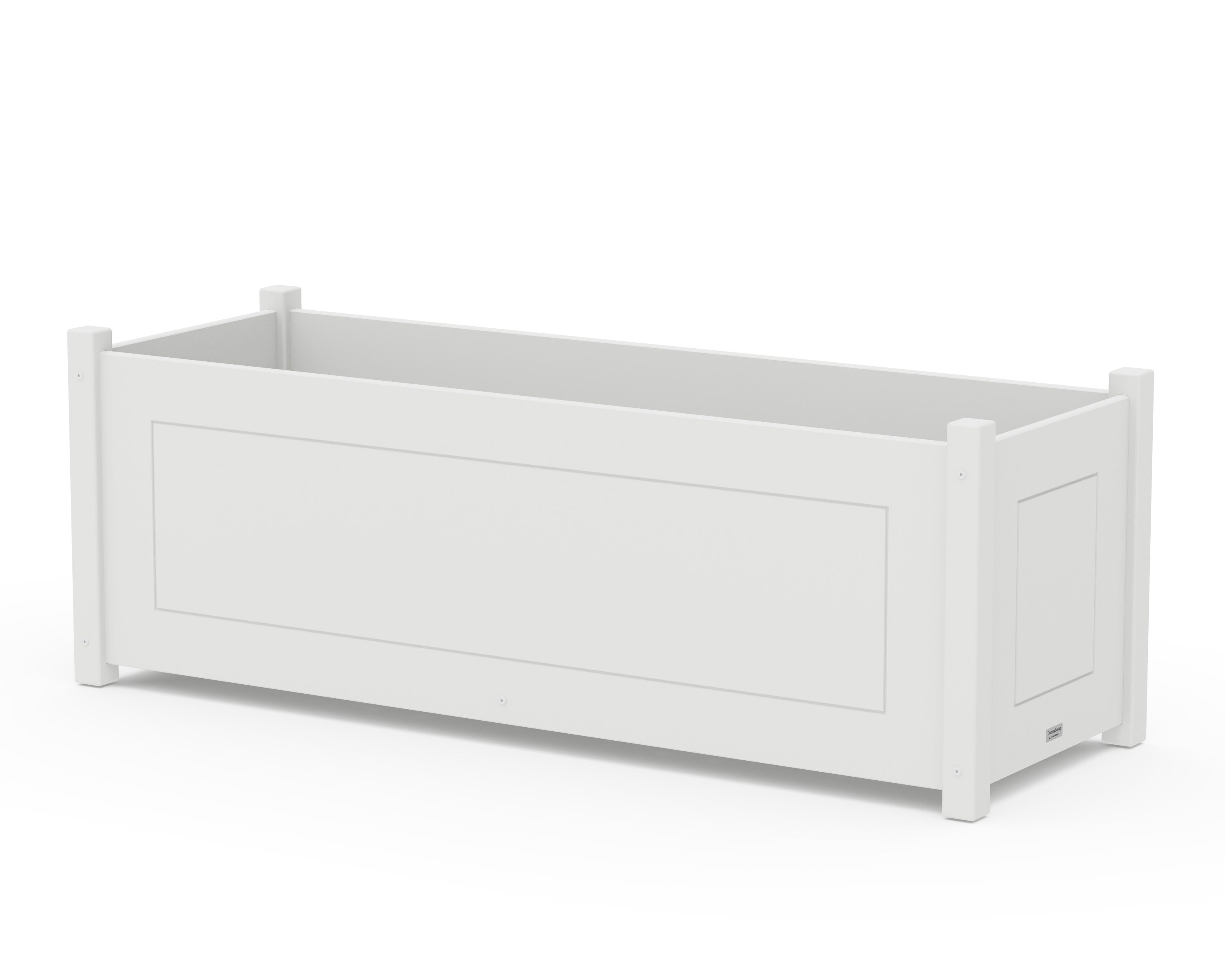 Country Living Large Rectangle Triple Planter Box in White