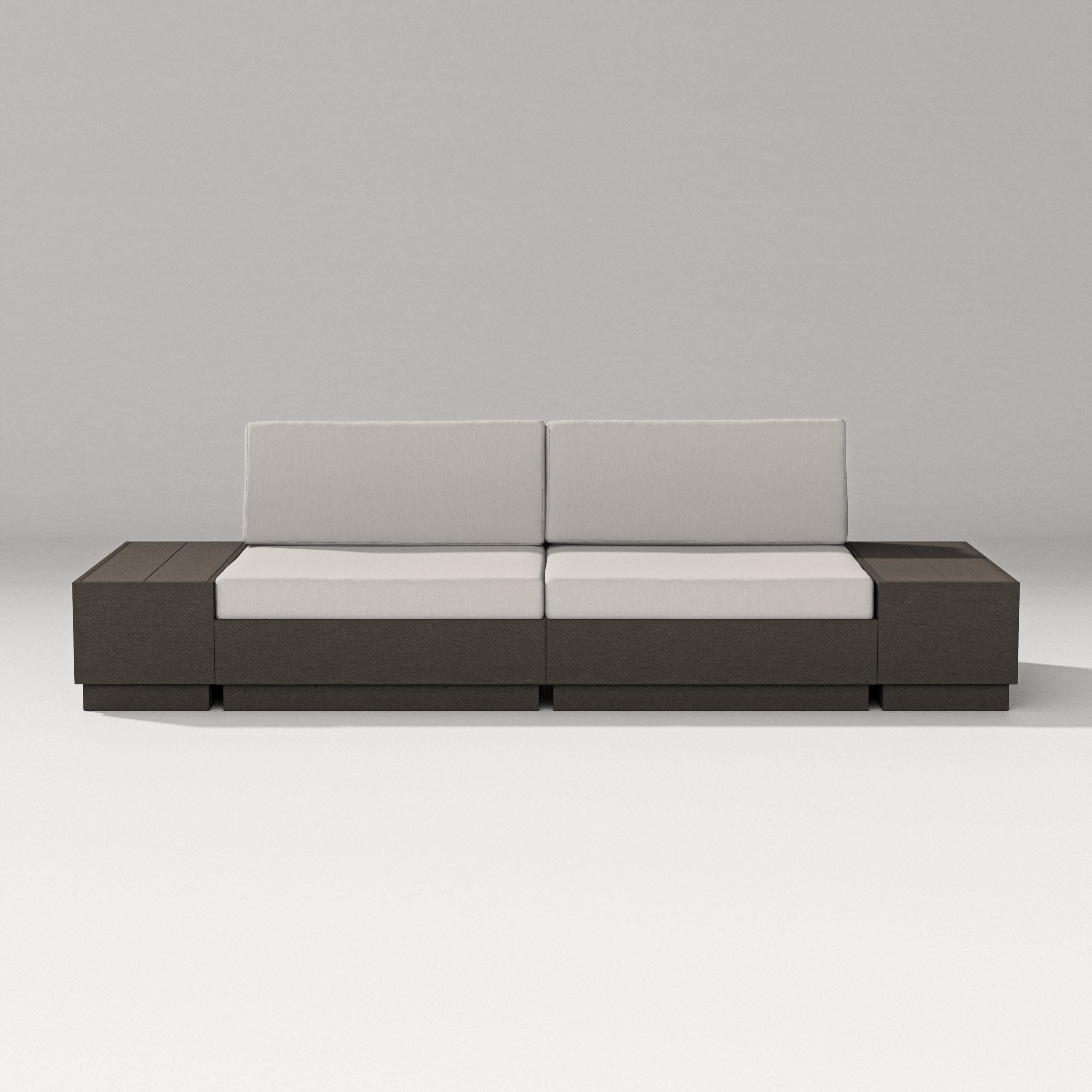 Elevate 4-Piece Loveseat Sectional in Vintage Coffee / Cast Ash