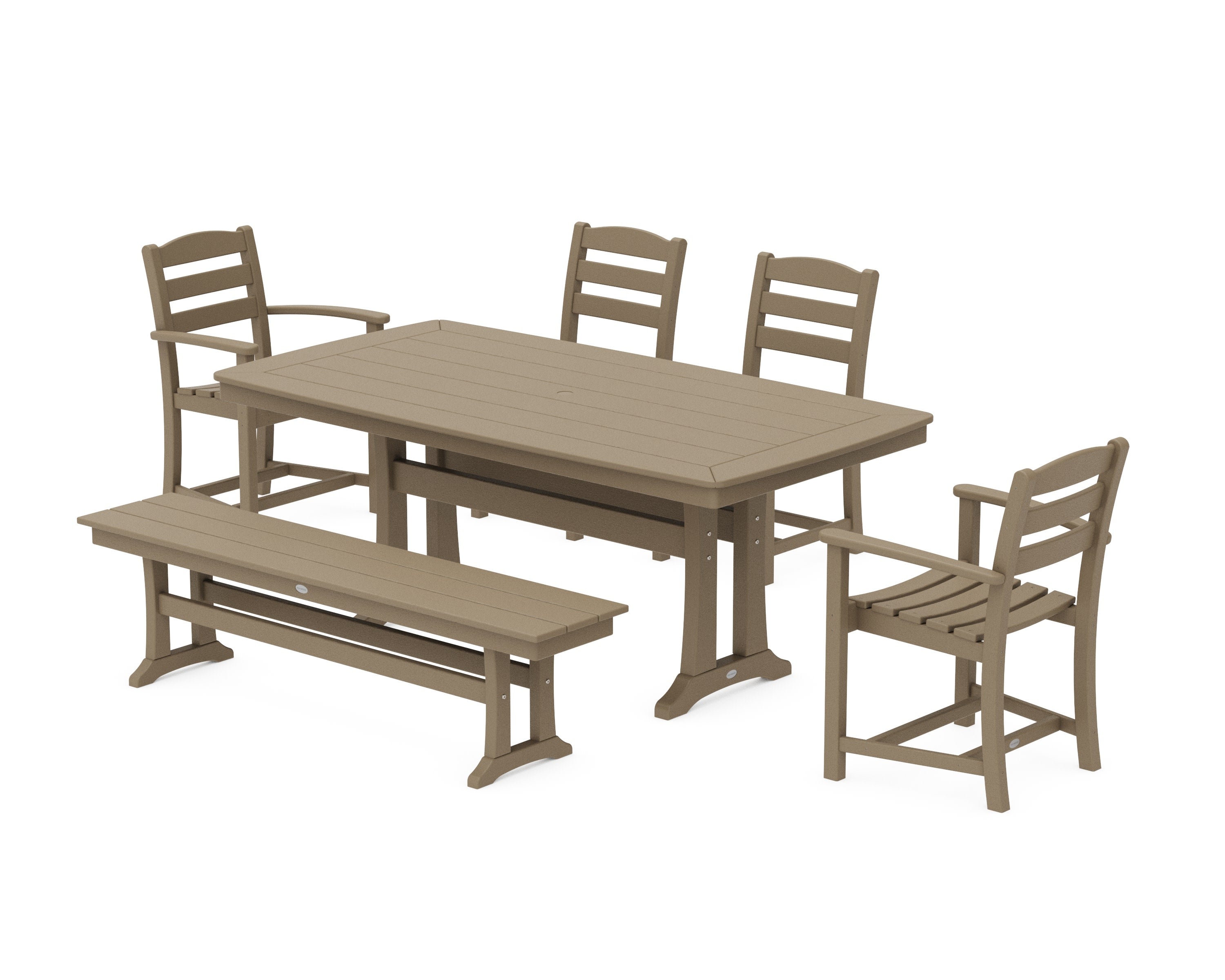 La Casa Cafe 6-Piece Dining Set with Trestle Legs in Vintage Sahara