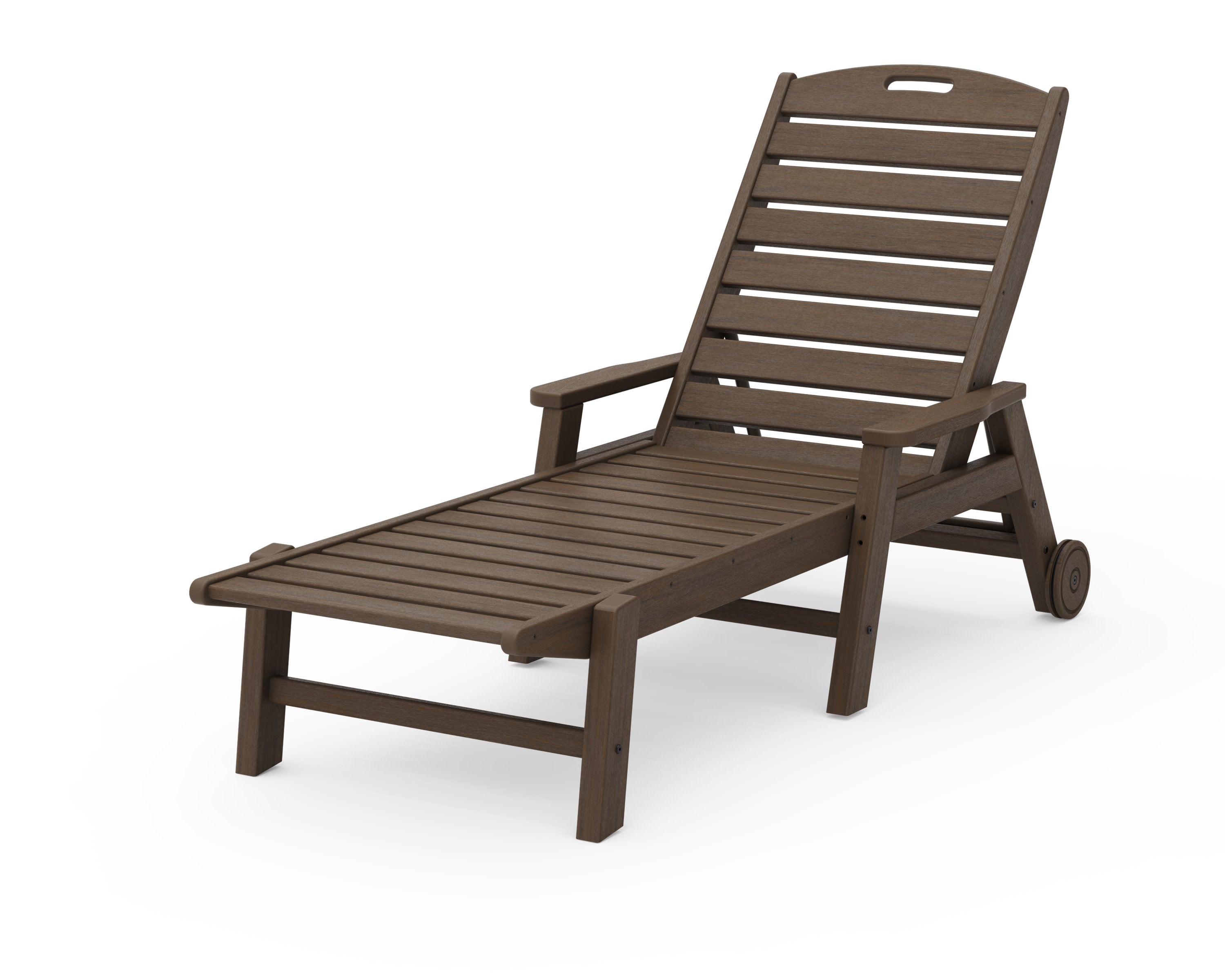 Nautical Chaise with Arms & Wheels in Kona