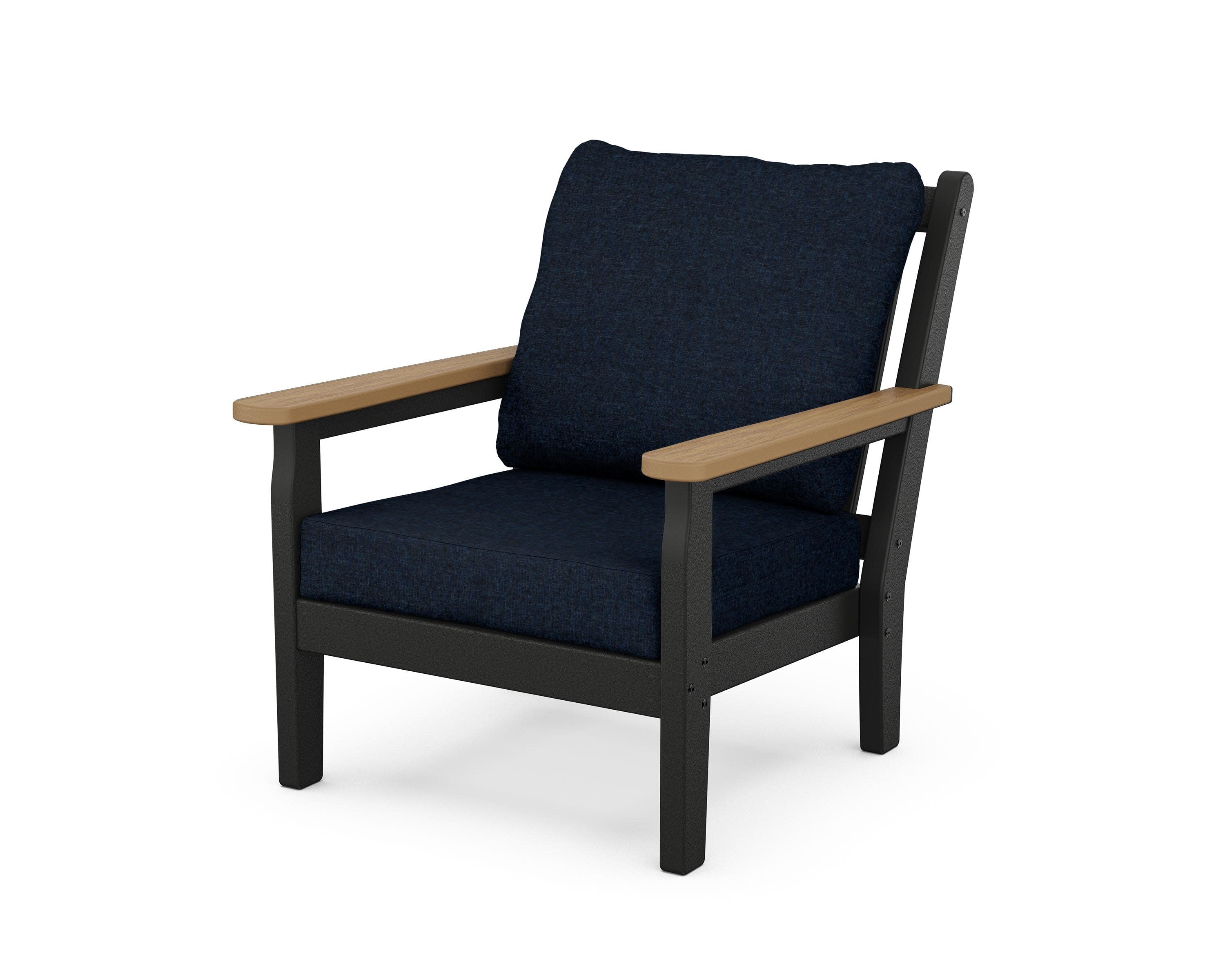 Chippendale Deep Seating Chair in Black / Natural / Marine Indigo