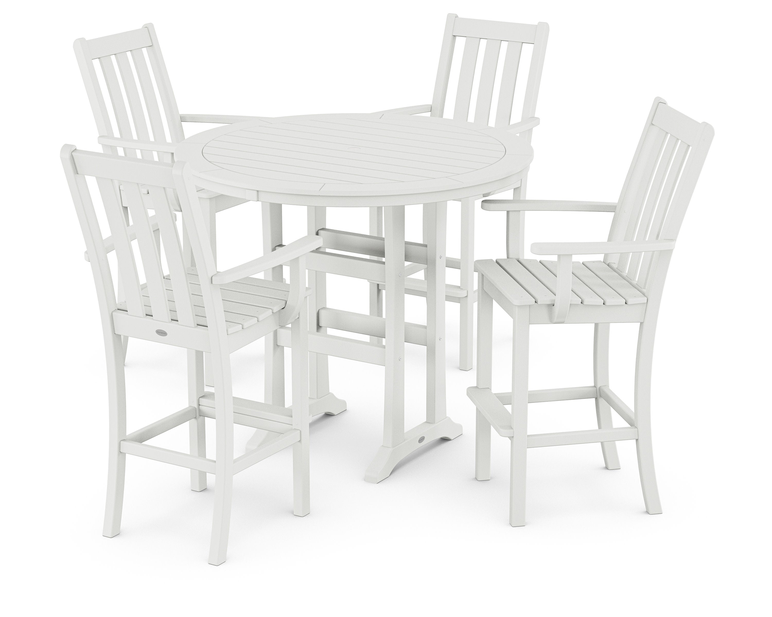 Vineyard 5-Piece Round Bar Set in White