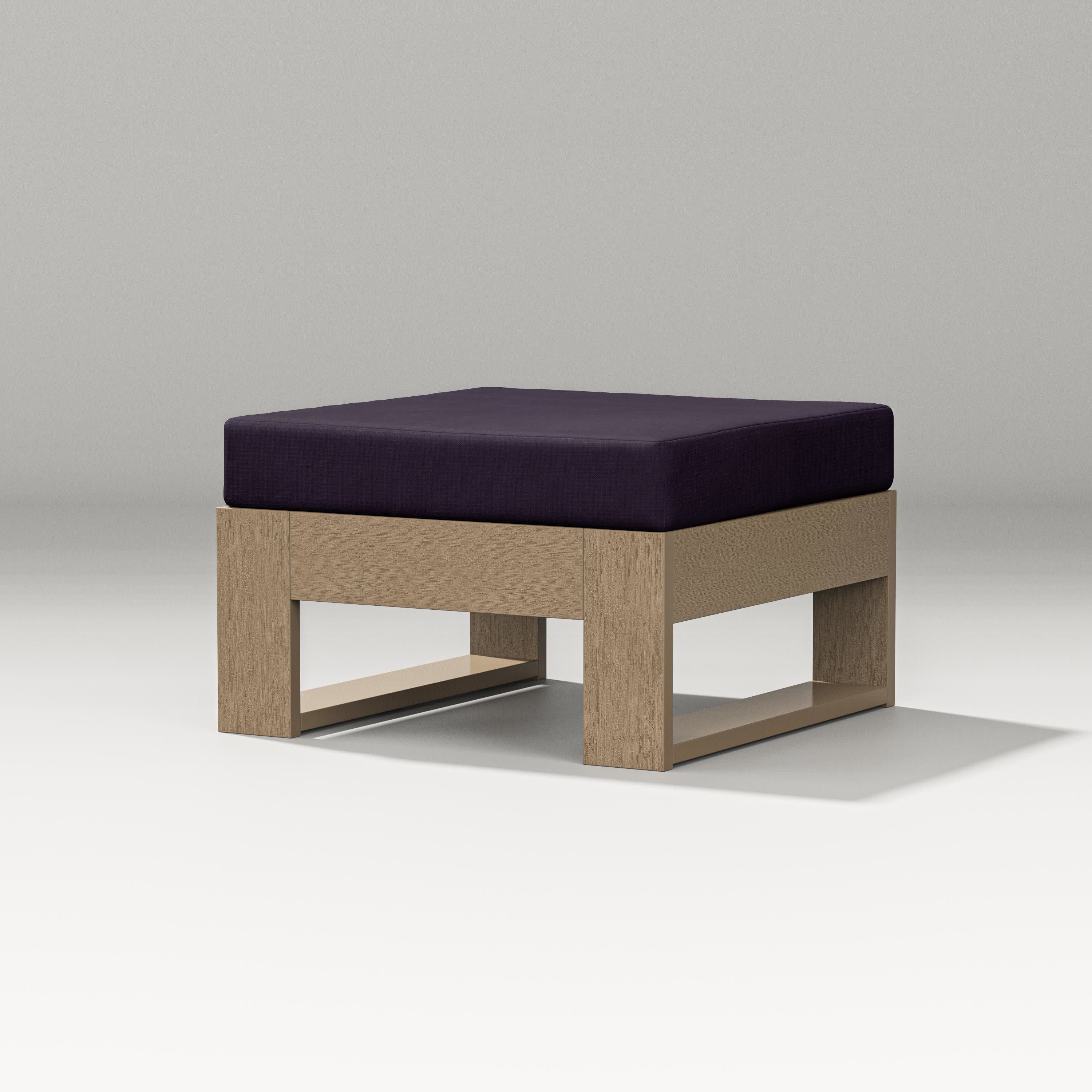 Latitude Lounge Ottoman in Vintage Sahara / Navy Linen