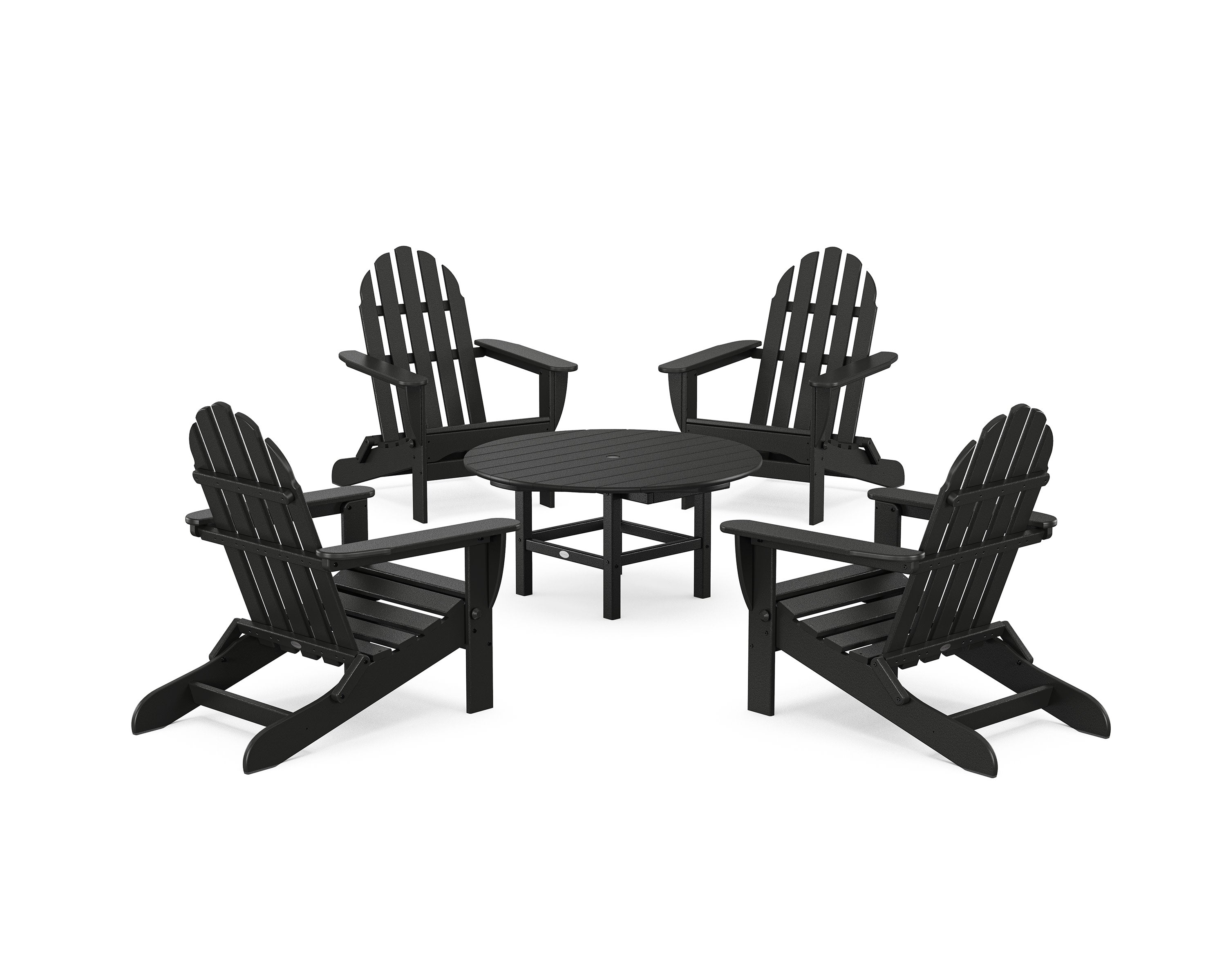 Classic Folding Adirondack 5-Piece Conversation Group in Black