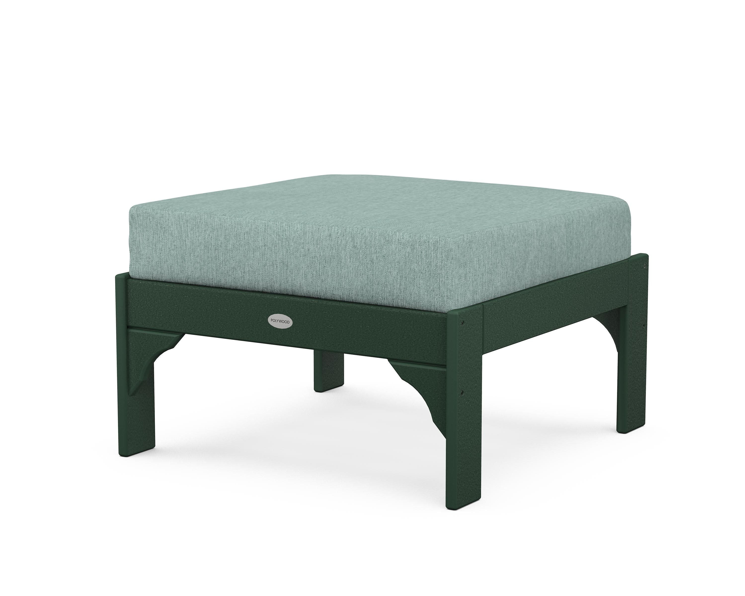 Vineyard Deep Seating Ottoman in Green / Glacier Spa