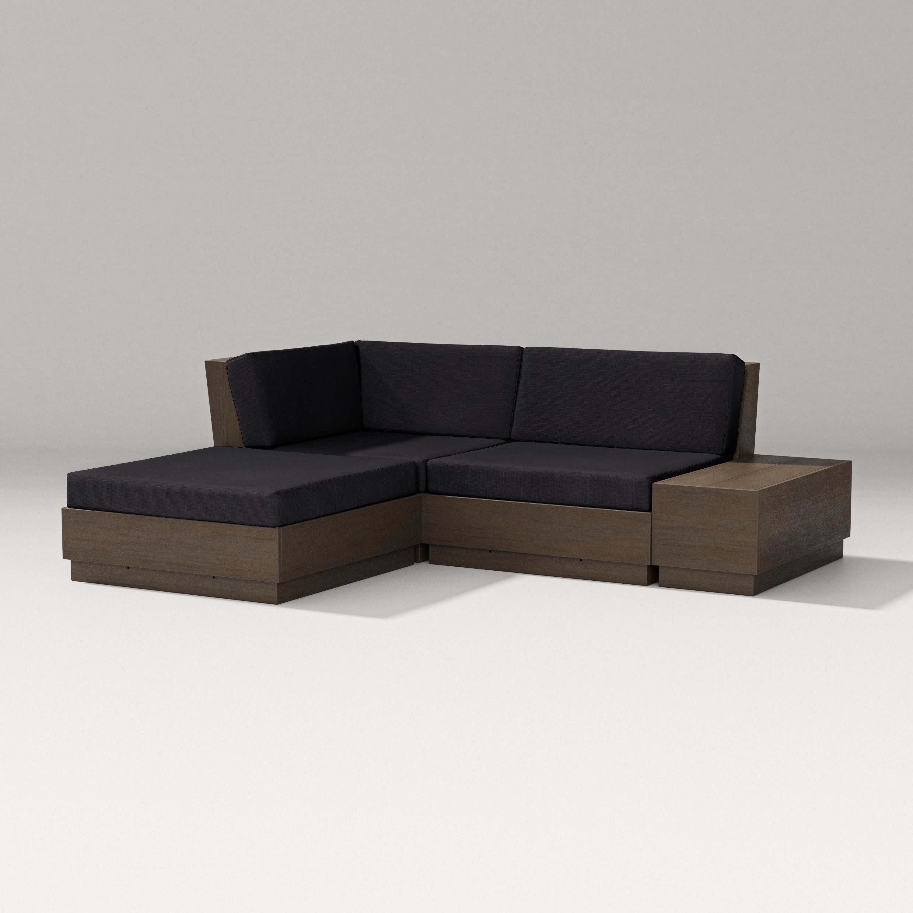 Elevate Loveseat Sectional with Chaise in Kona / Midnight Linen