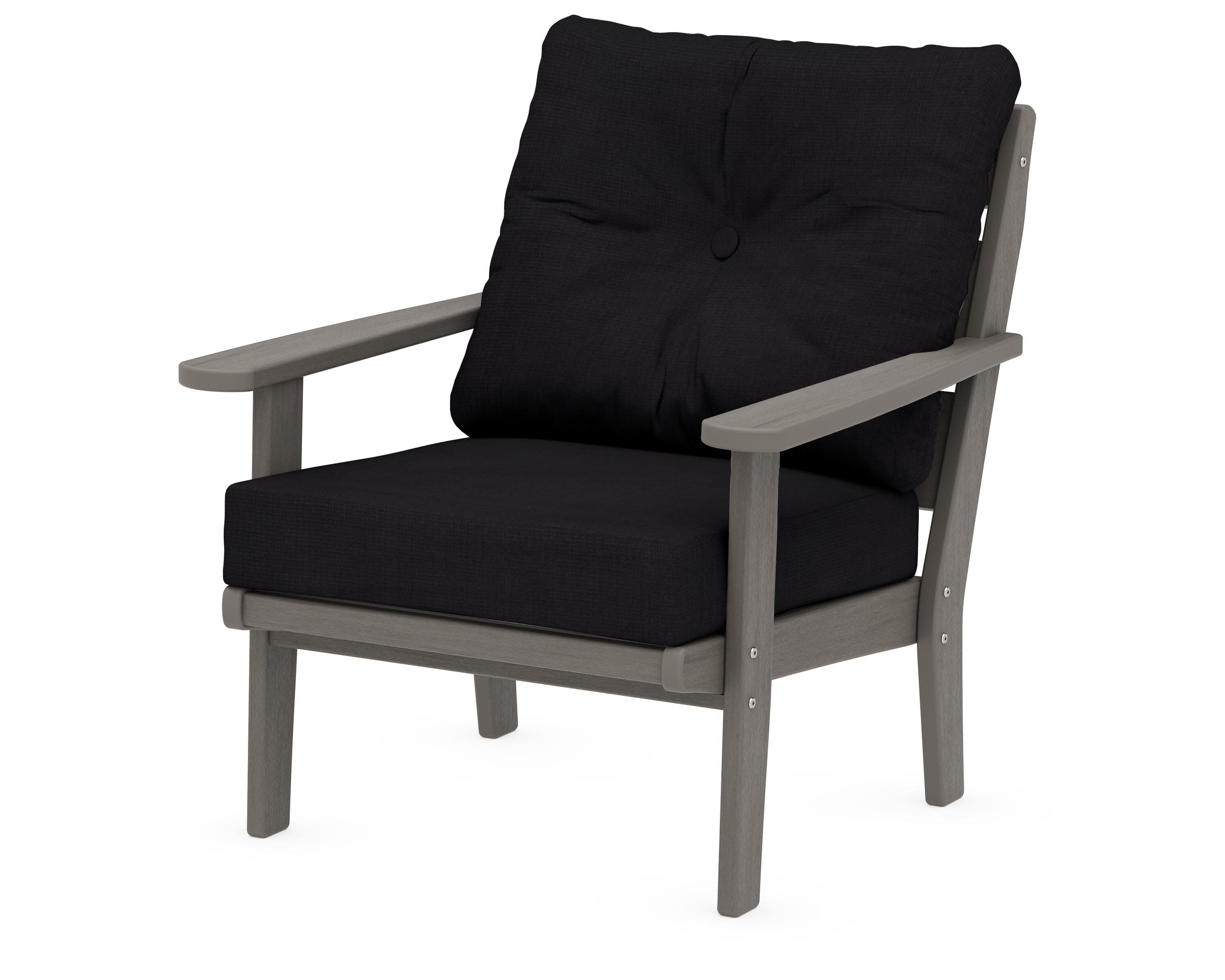 Lakeside Deep Seating Chair in Driftwood / Midnight Linen