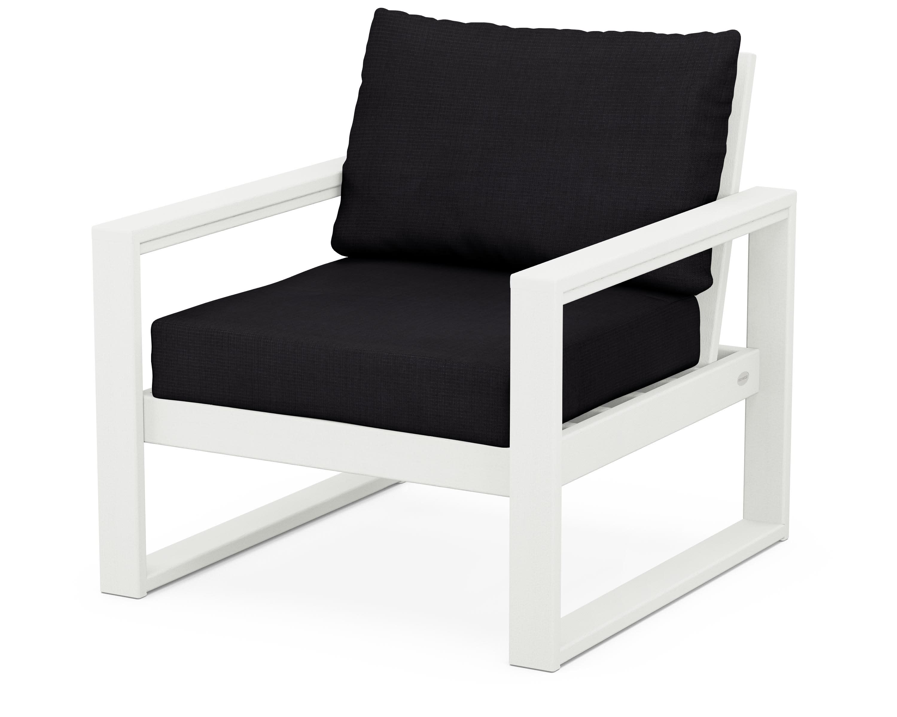 EDGE Club Chair in Vintage White / Midnight Linen