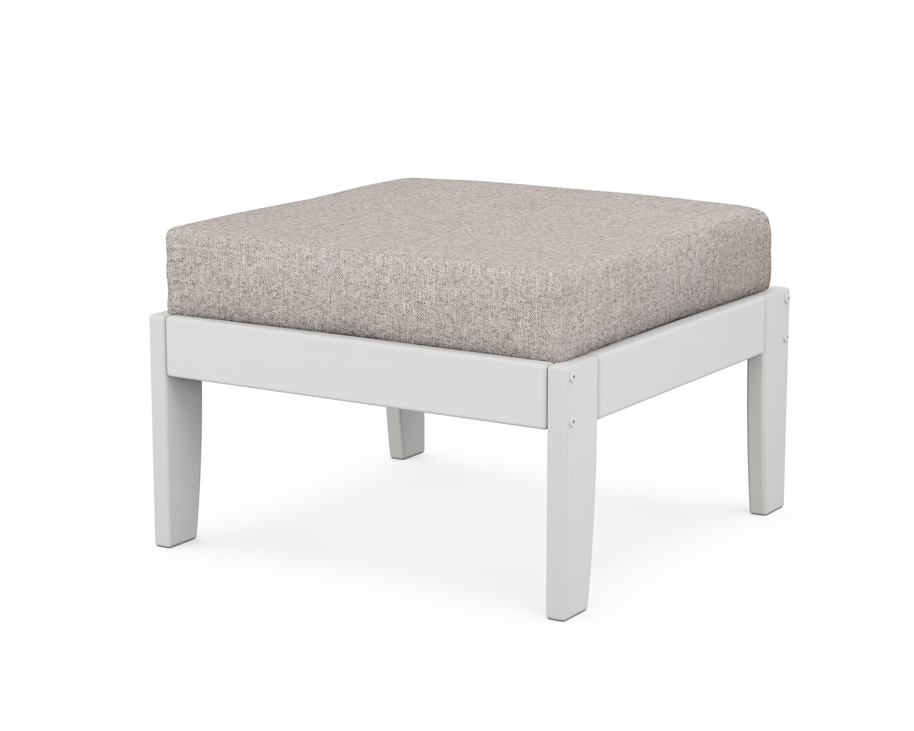 Modular Ottoman - Classic in White / Weathered Tweed