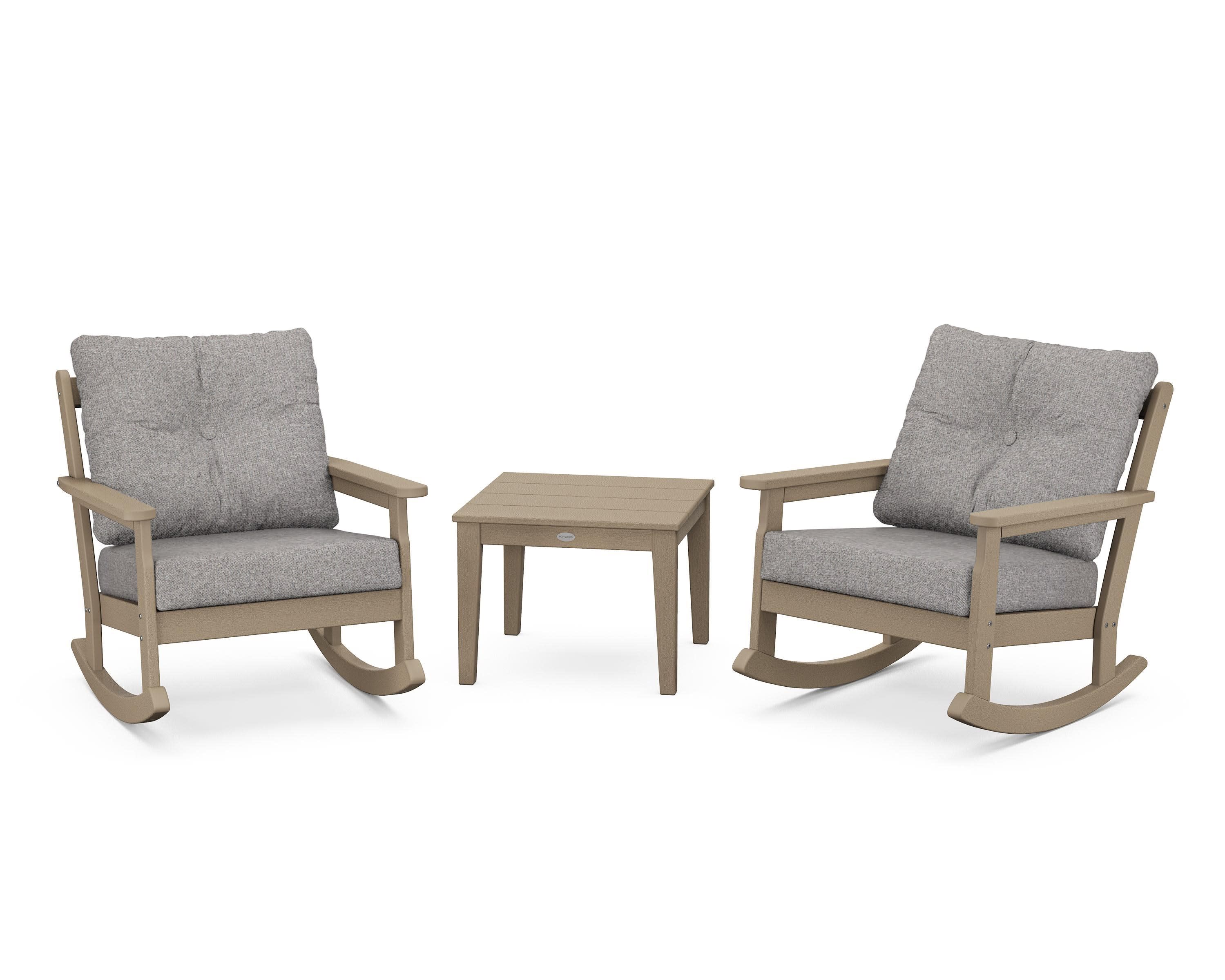 Vineyard 3-Piece Deep Seating Rocker Set in Vintage Sahara / Grey Mist