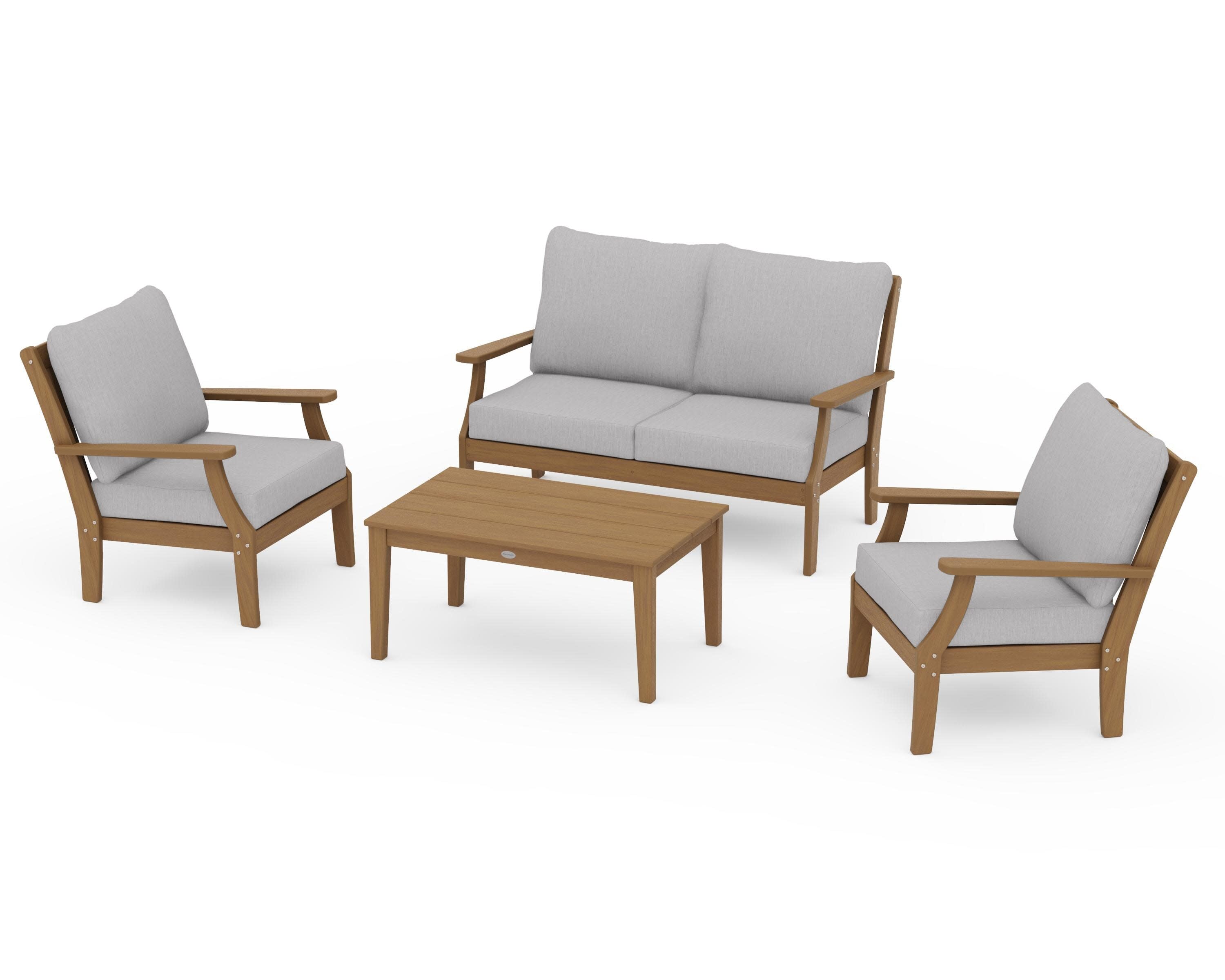 Braxton 4-Piece Deep Seating Chair Set in Natural / Granite