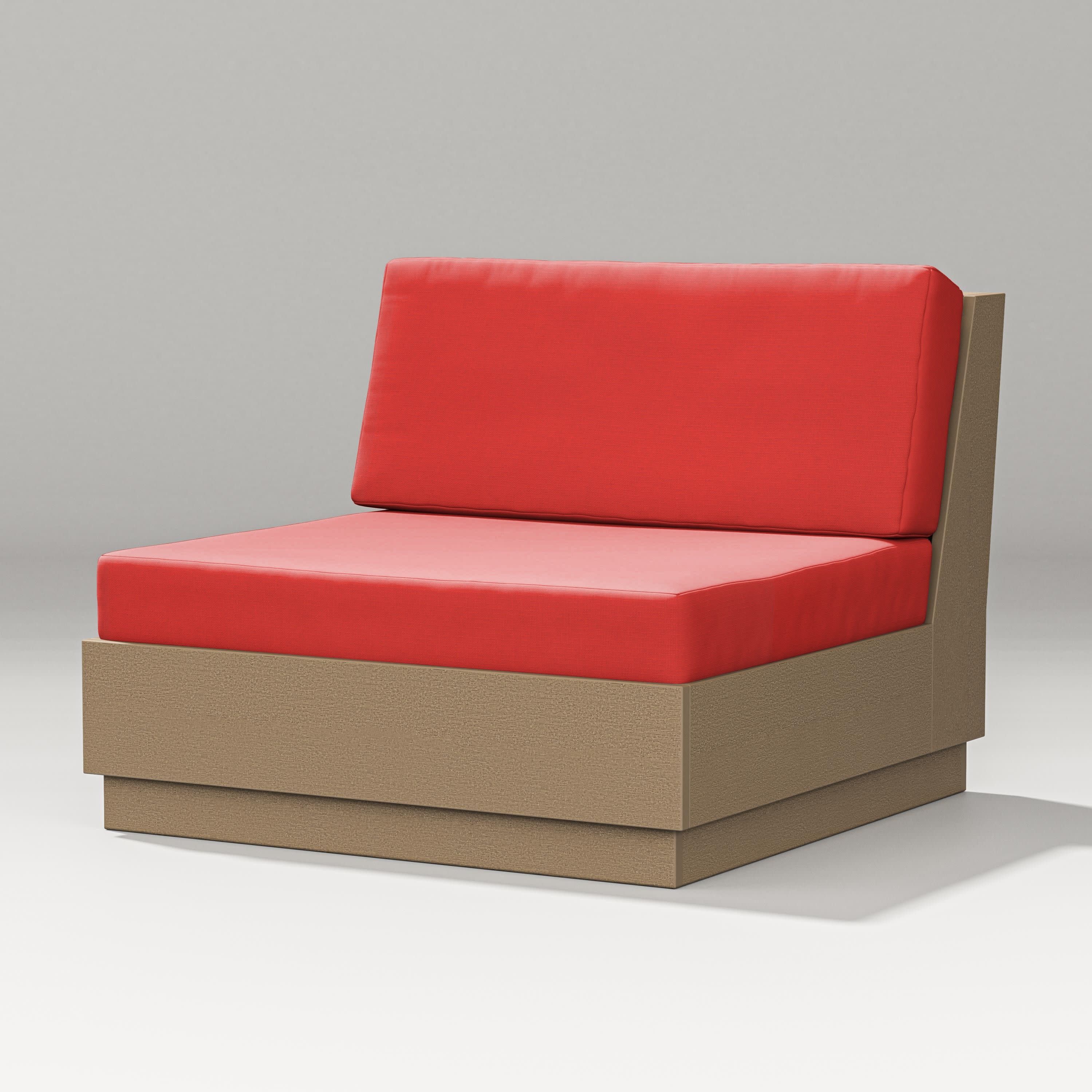Elevate Modular Armless Chair in Vintage Sahara / Crimson Linen