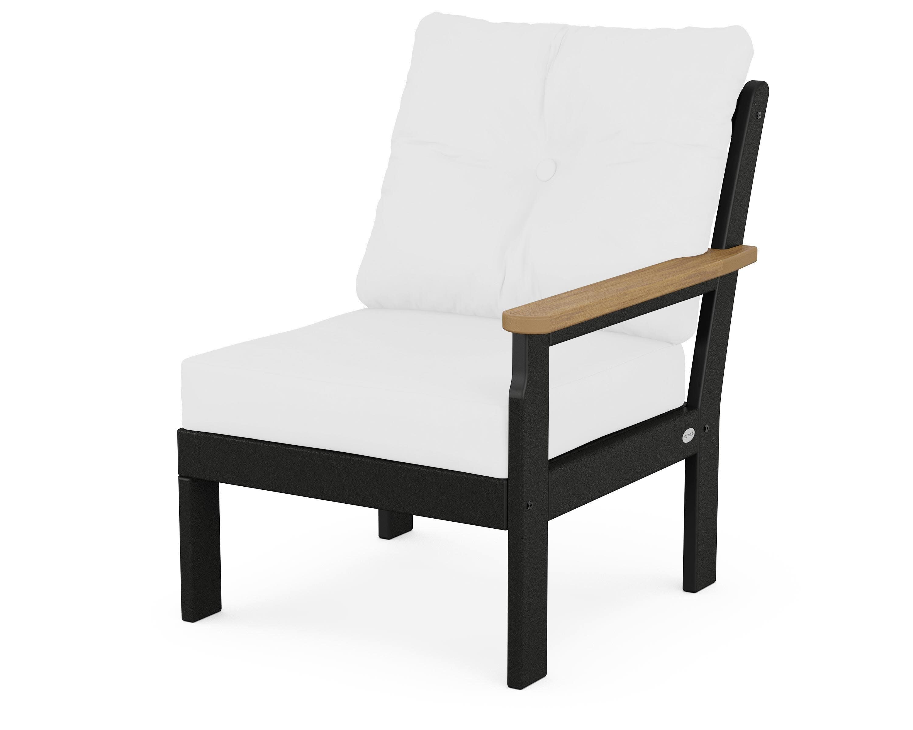 Vineyard Modular Right Arm Chair in Black / Natural / Natural