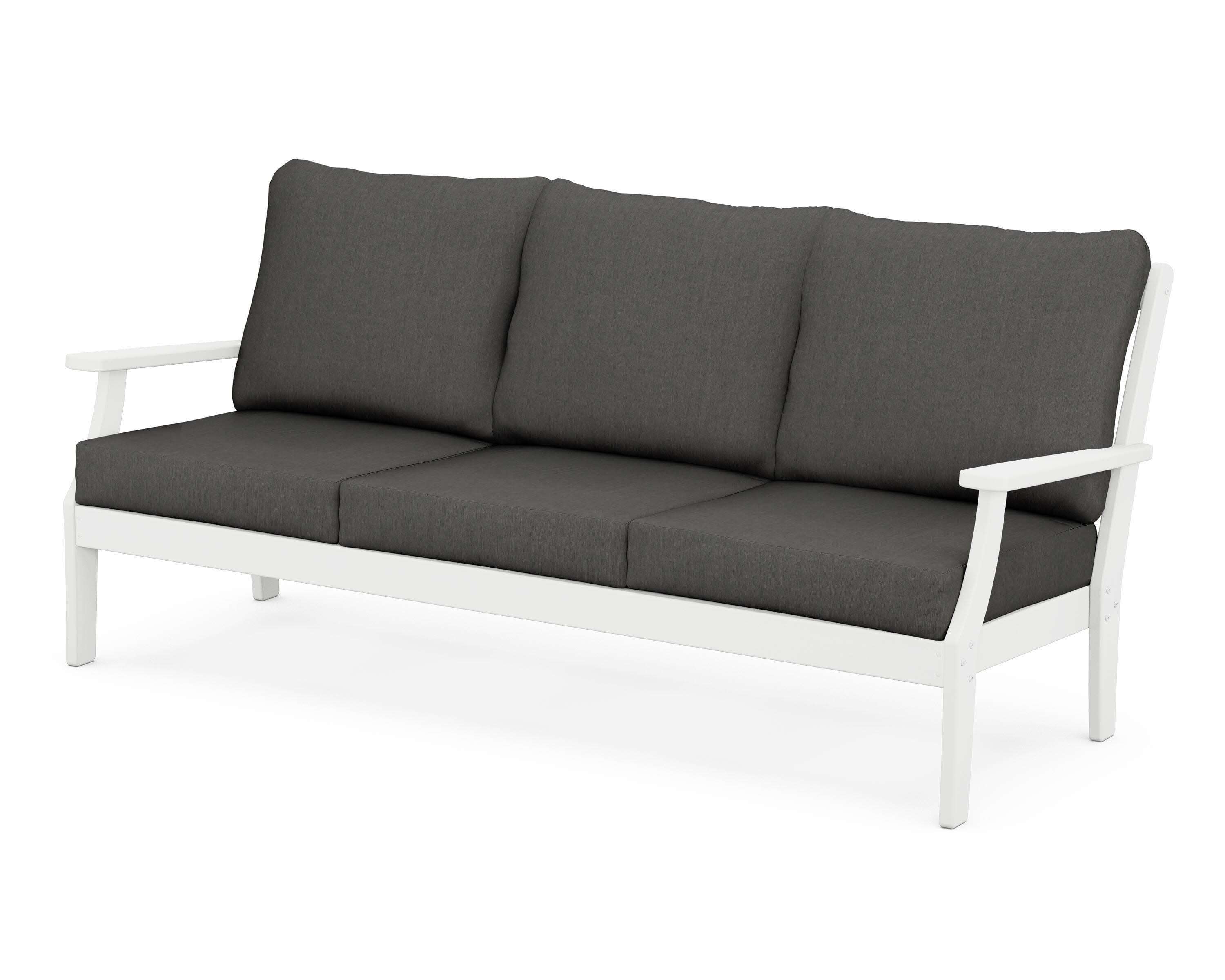 Braxton Deep Seating Sofa in White / Spectrum Carbon