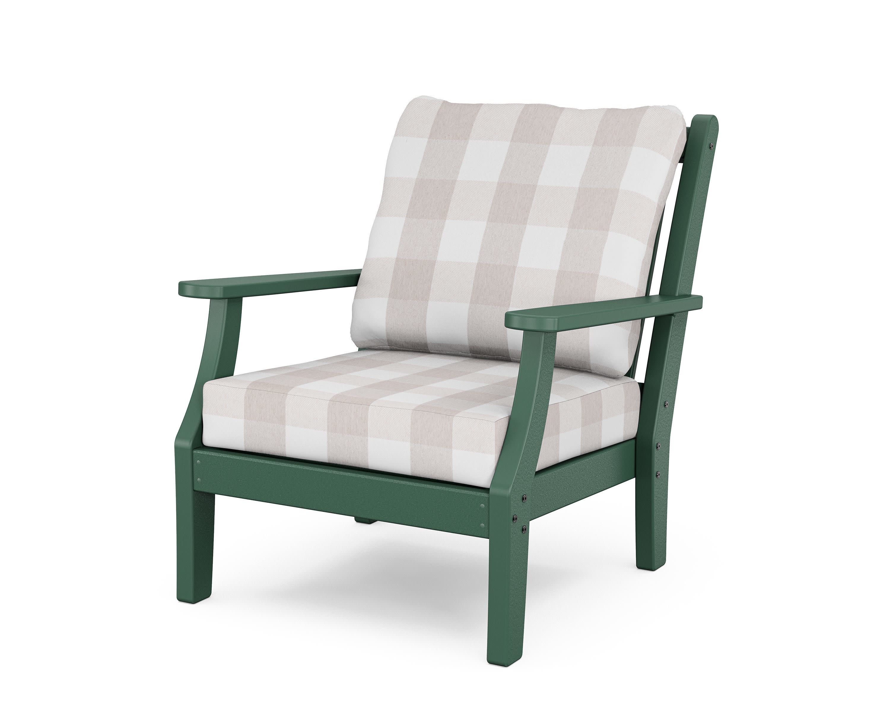 Wovendale Deep Seating Chair in Green / Buffalo Plaid Dune Burlap