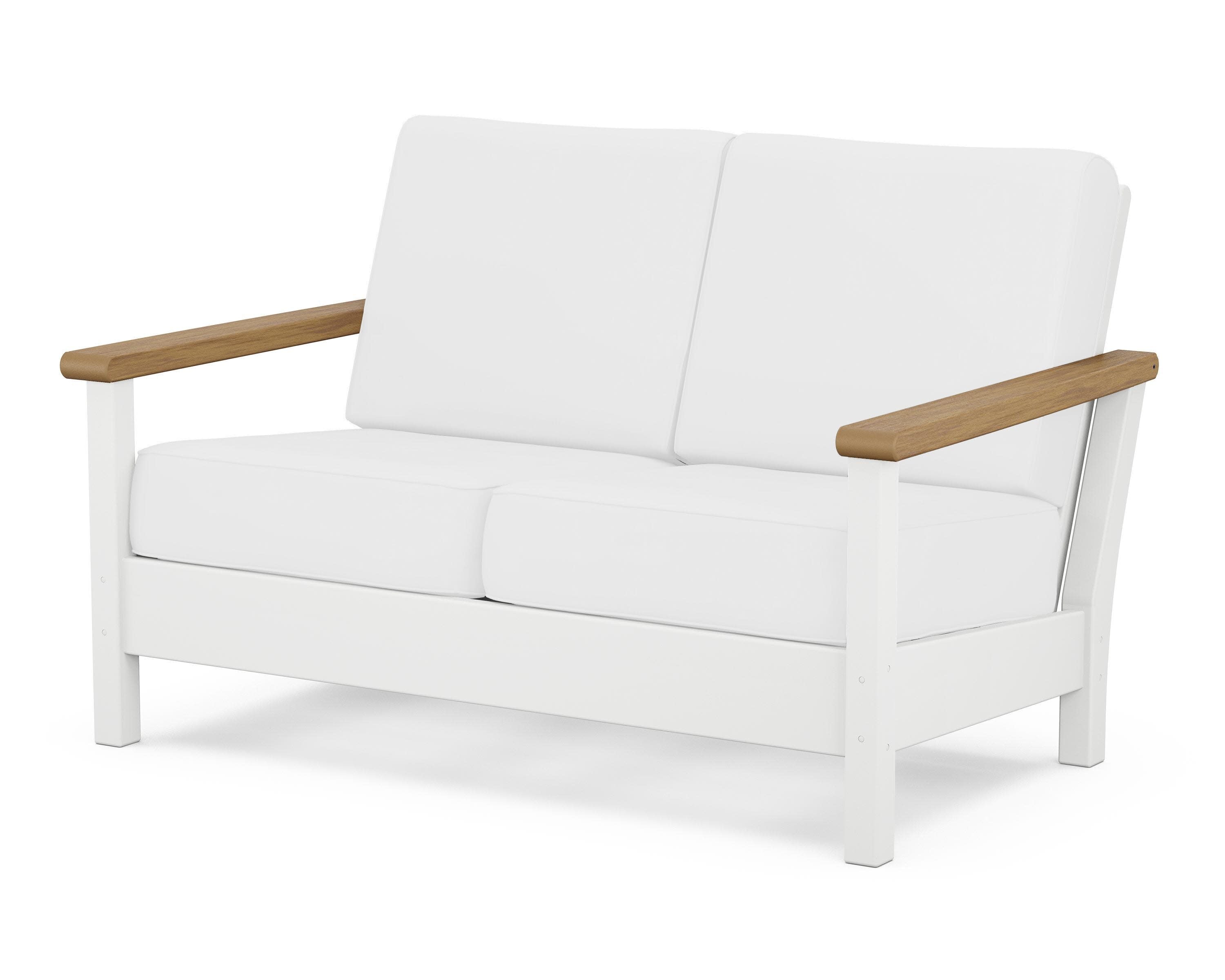 Harbour Deep Seating Loveseat in White / Natural / Natural
