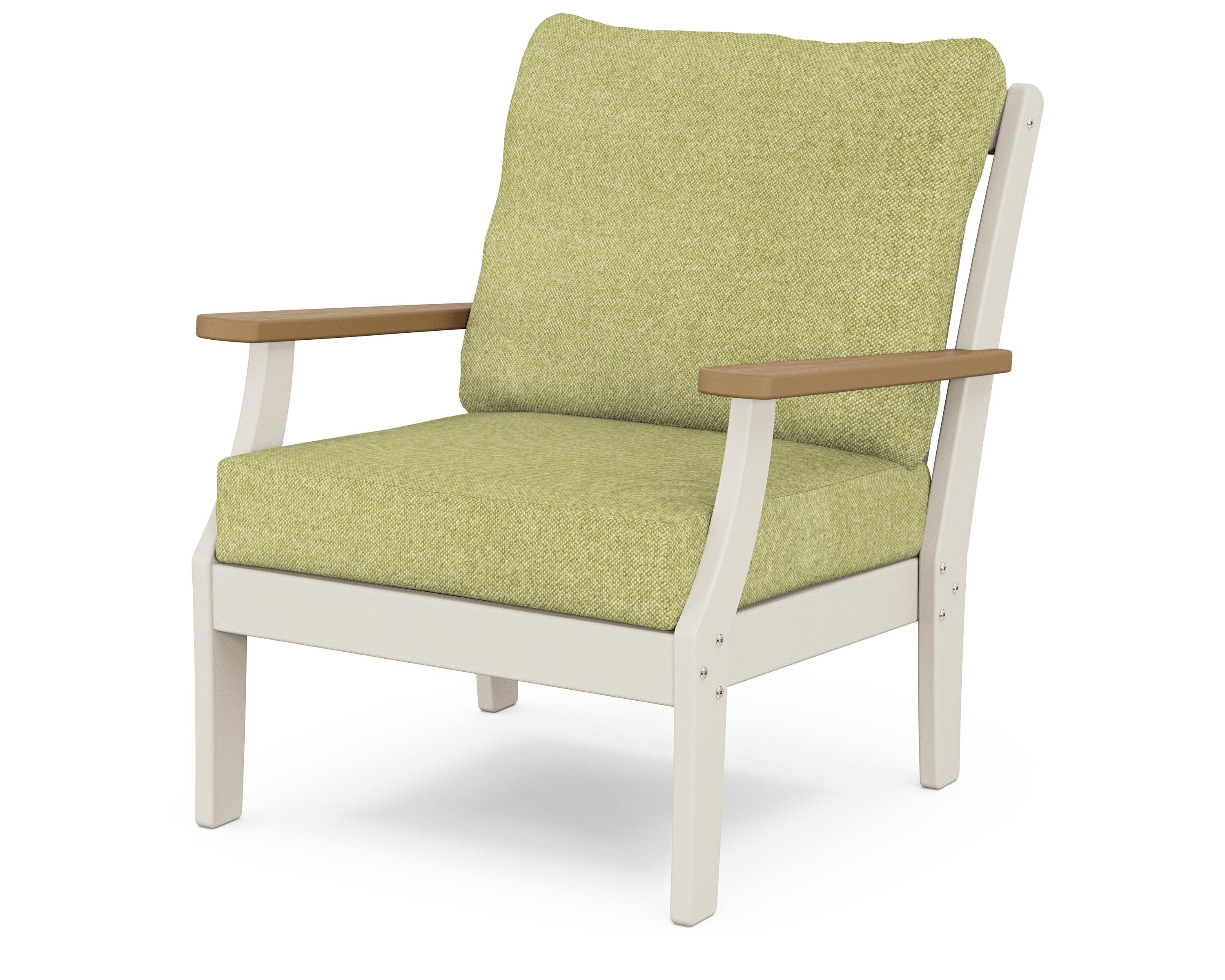 Braxton Deep Seating Chair in Sand / Natural / Chartreuse Boucle