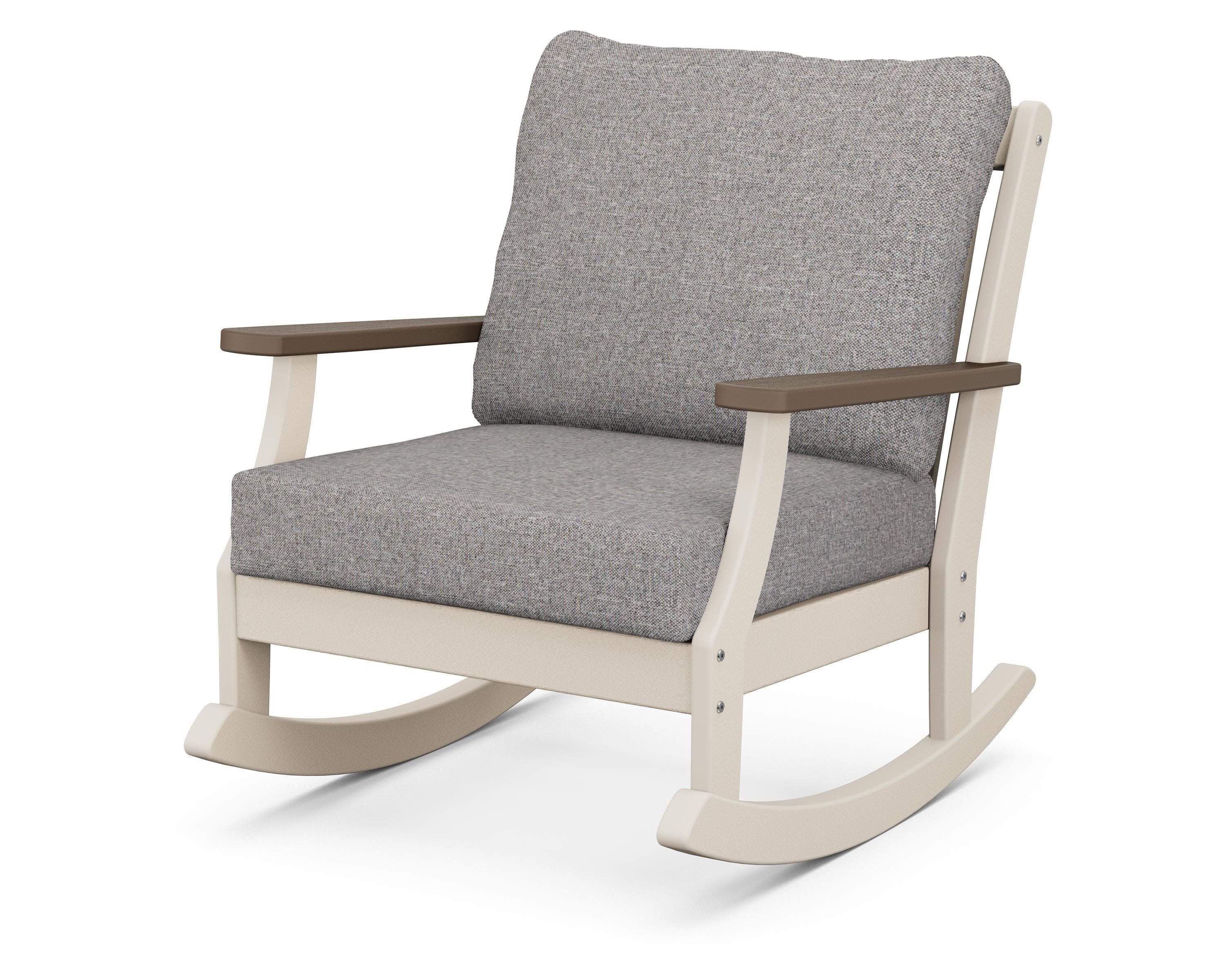 Braxton Deep Seating Rocking Chair in Sand / Kona / Grey Mist
