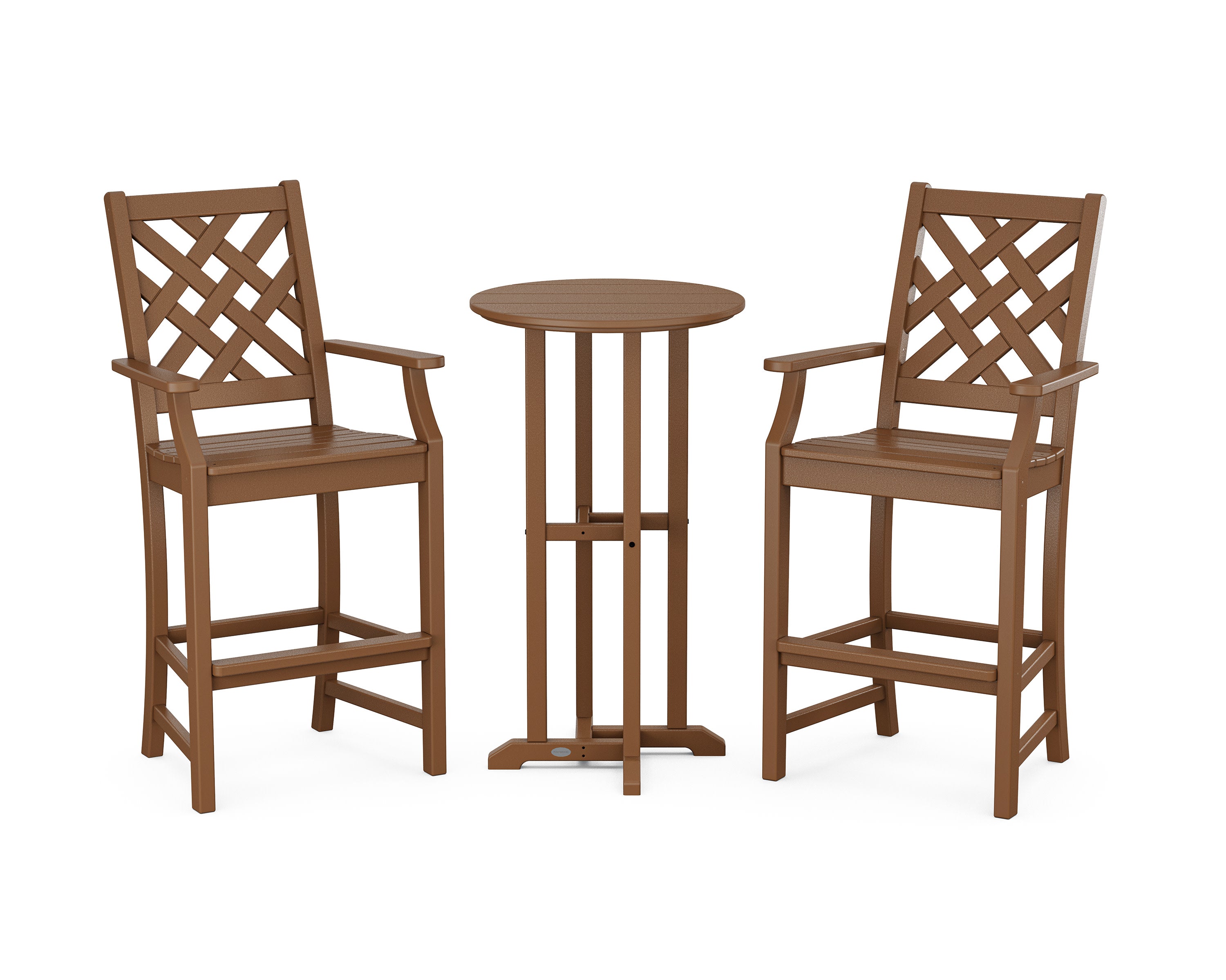 Wovendale 3-Piece Farmhouse Bar Set in Teak