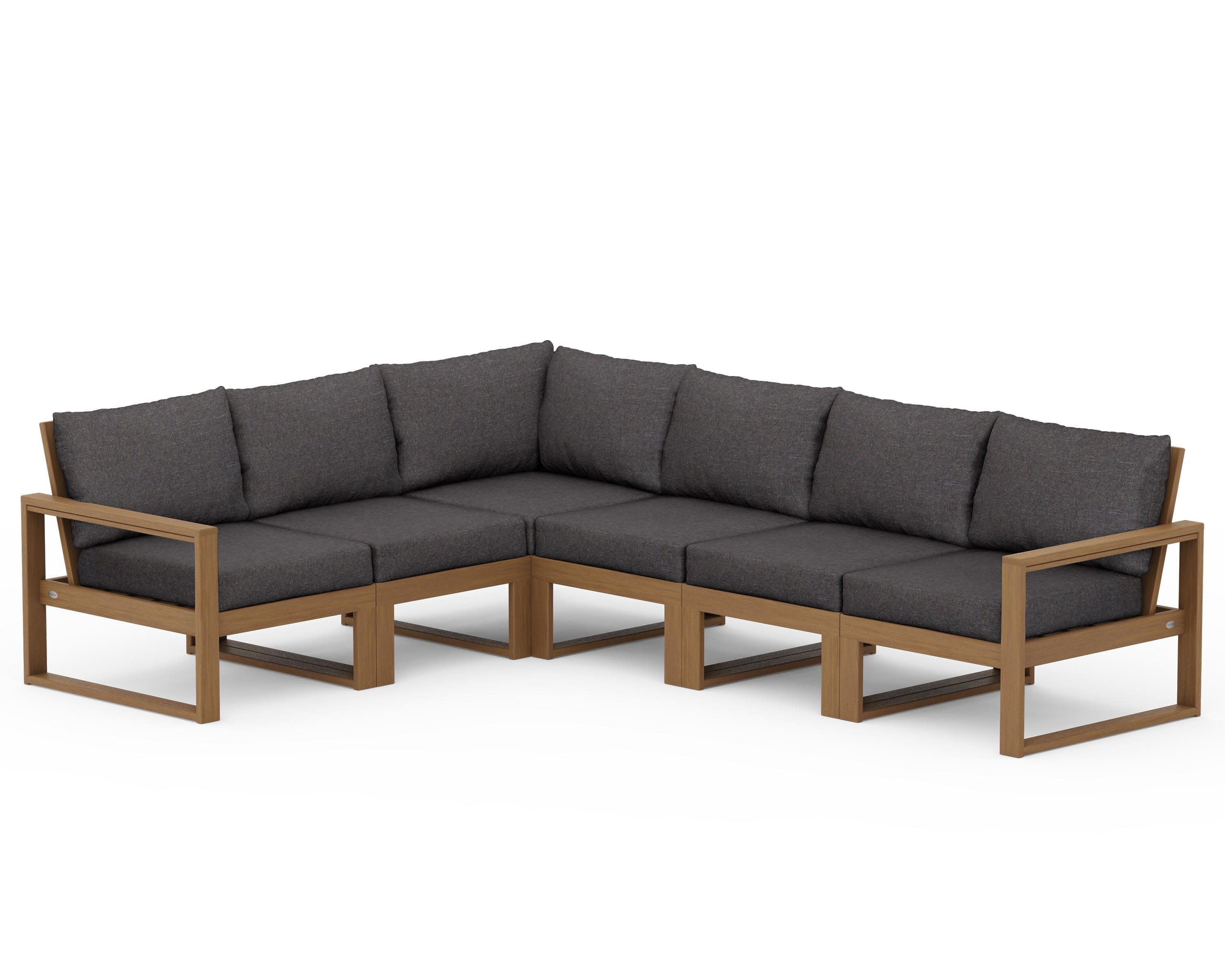 EDGE 6-Piece Modular Deep Seating Set in Natural / Ash Charcoal