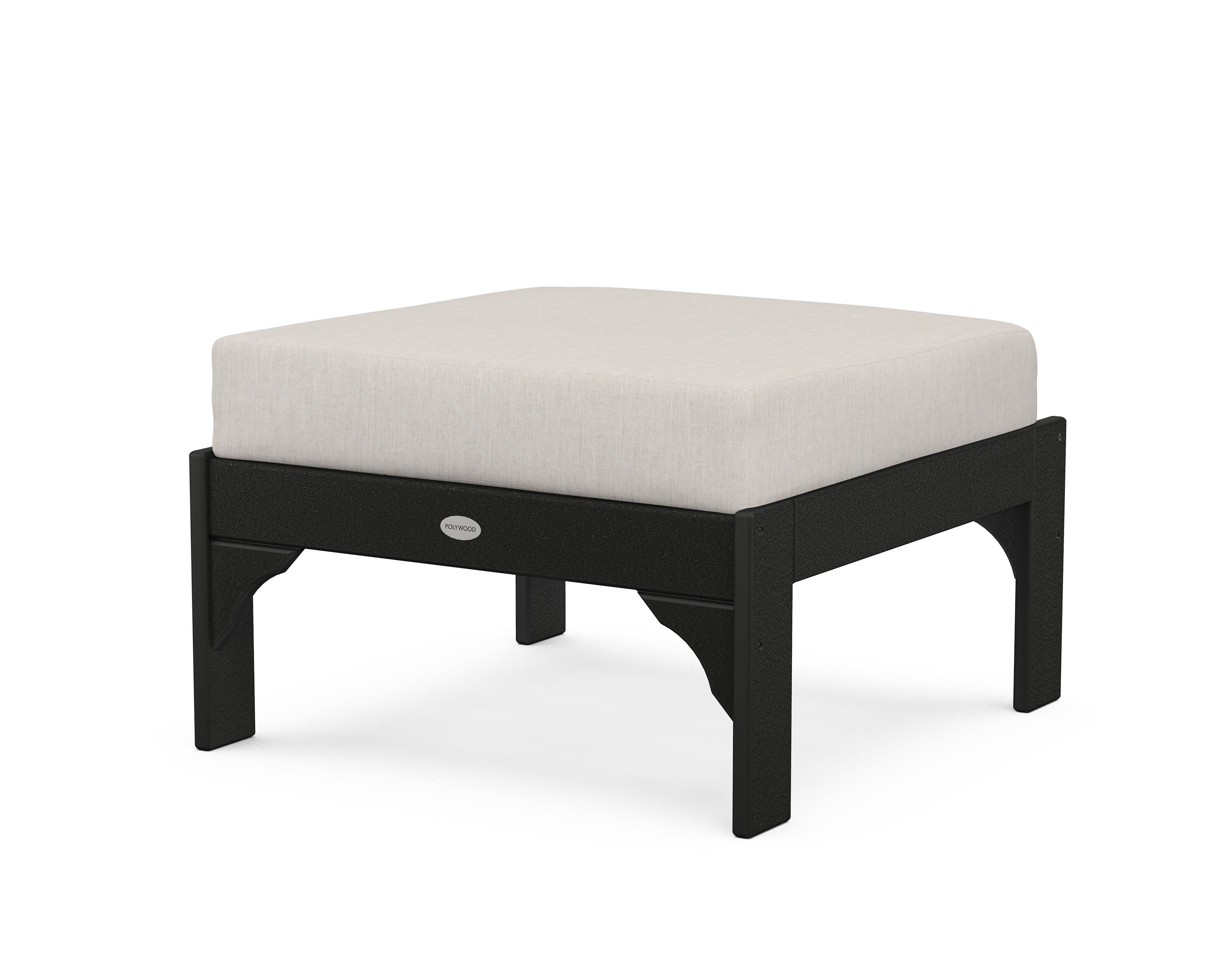 Vineyard Deep Seating Ottoman in Black / Cast Ash
