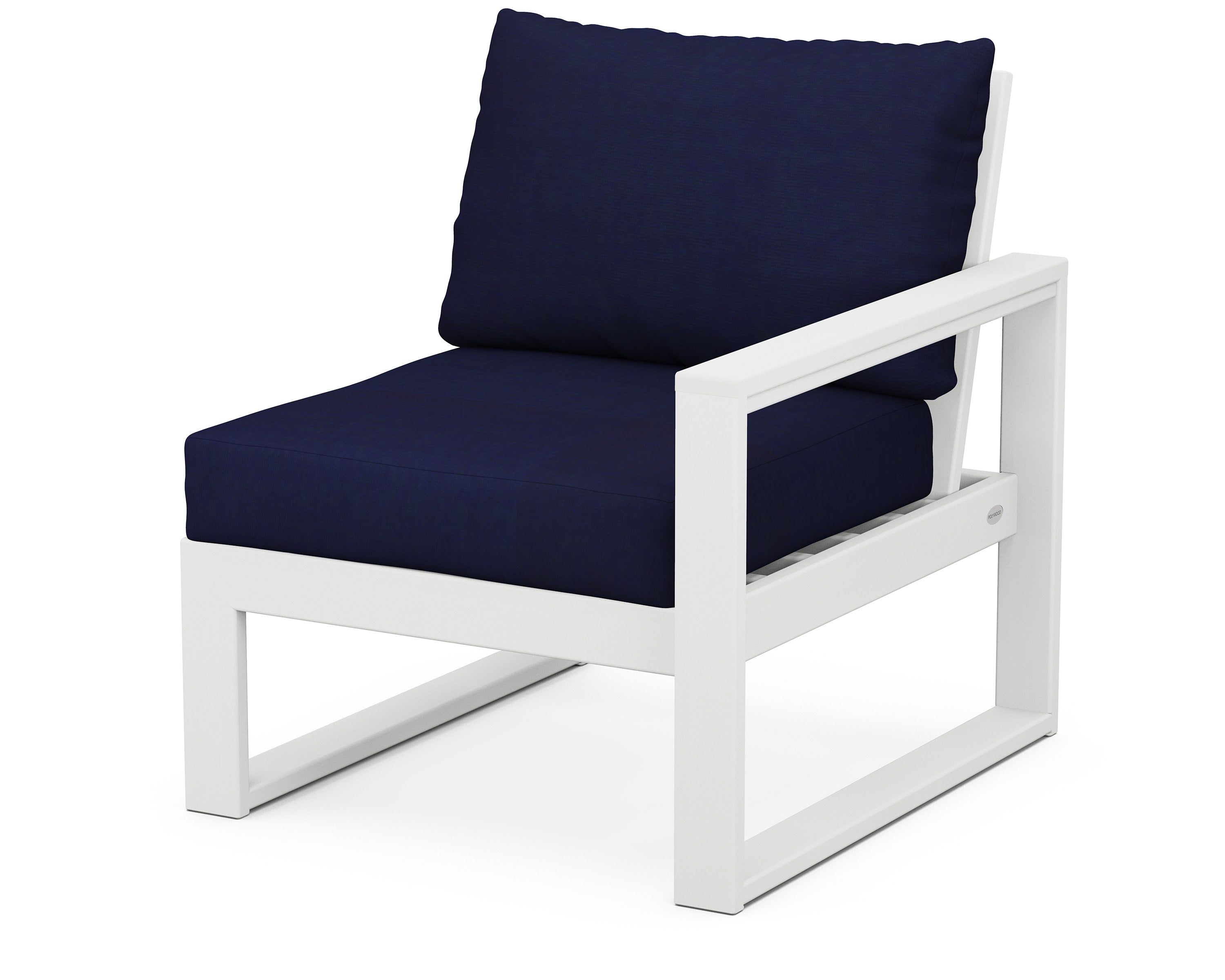 EDGE Modular Right Arm Chair in White / Navy