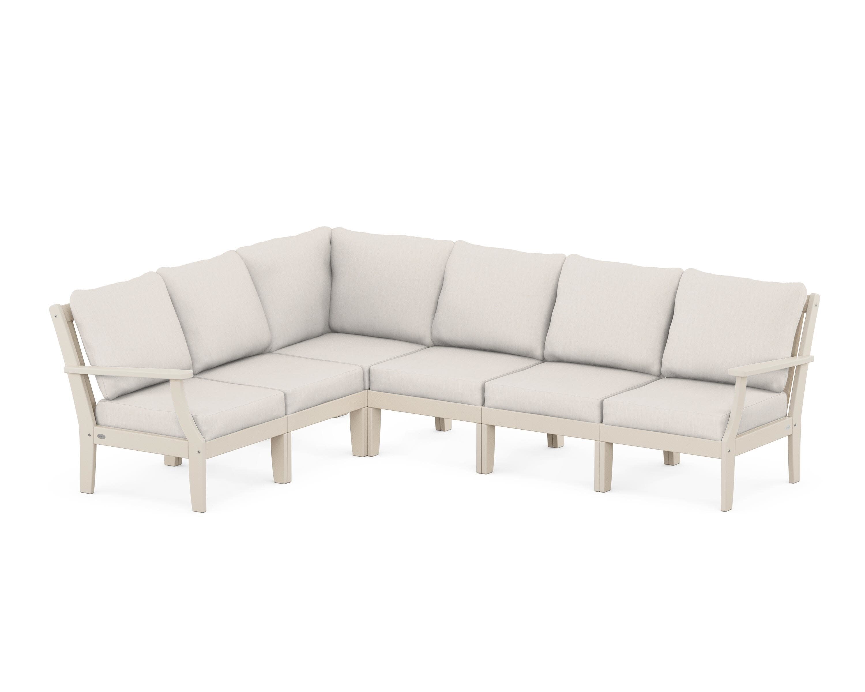 Braxton Modular 6-Piece Deep Seating Set in Sand / Cast Ash