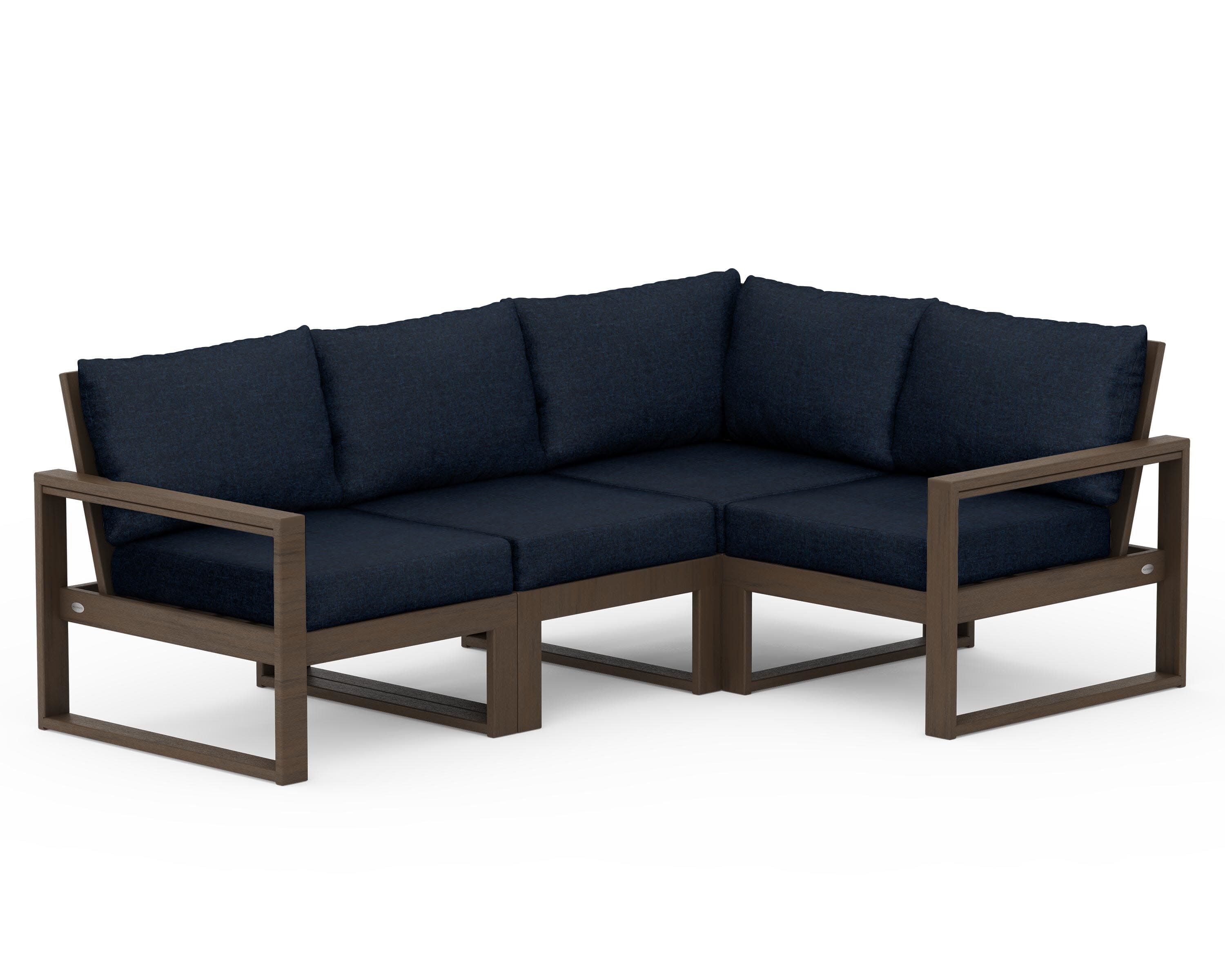 EDGE 4-Piece Modular Deep Seating Set in Kona / Marine Indigo