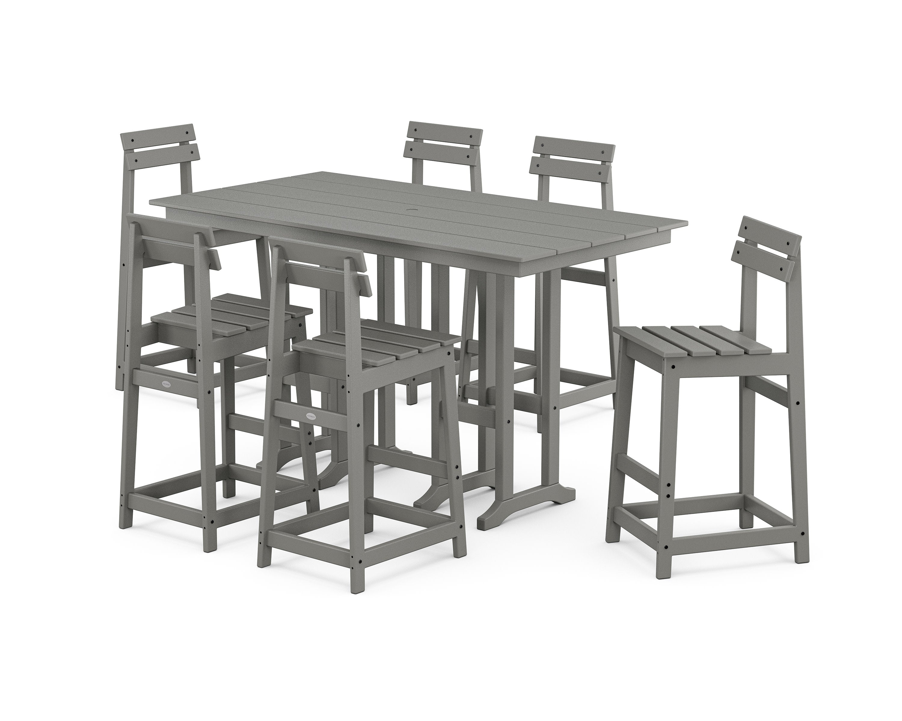 Modern Studio Plaza Bar Chair 7-Piece Set in Slate Grey