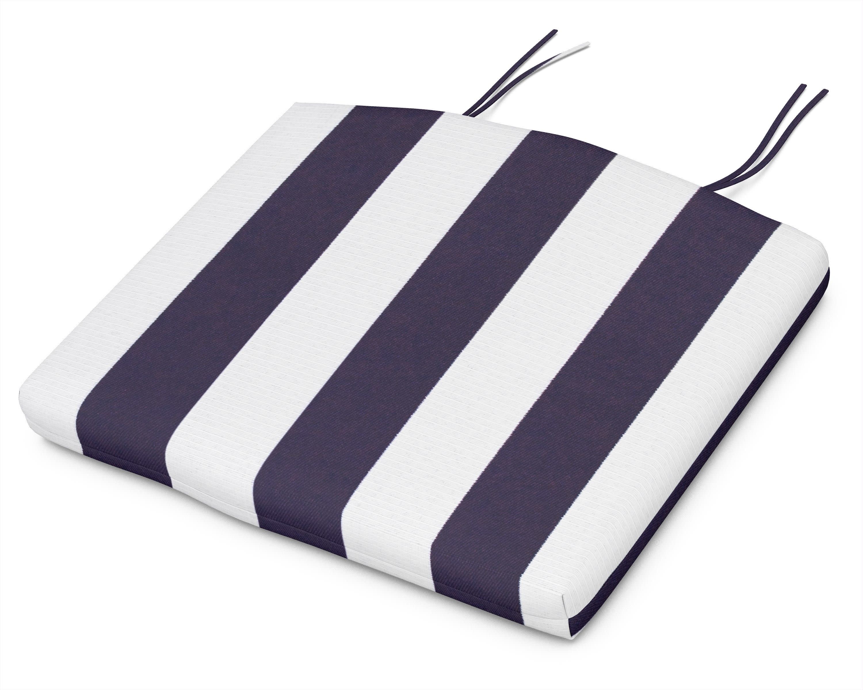 Adirondack Seat Cushion - 20"W x 18.5"D x 2.5"H in Cabana Stripe Navy