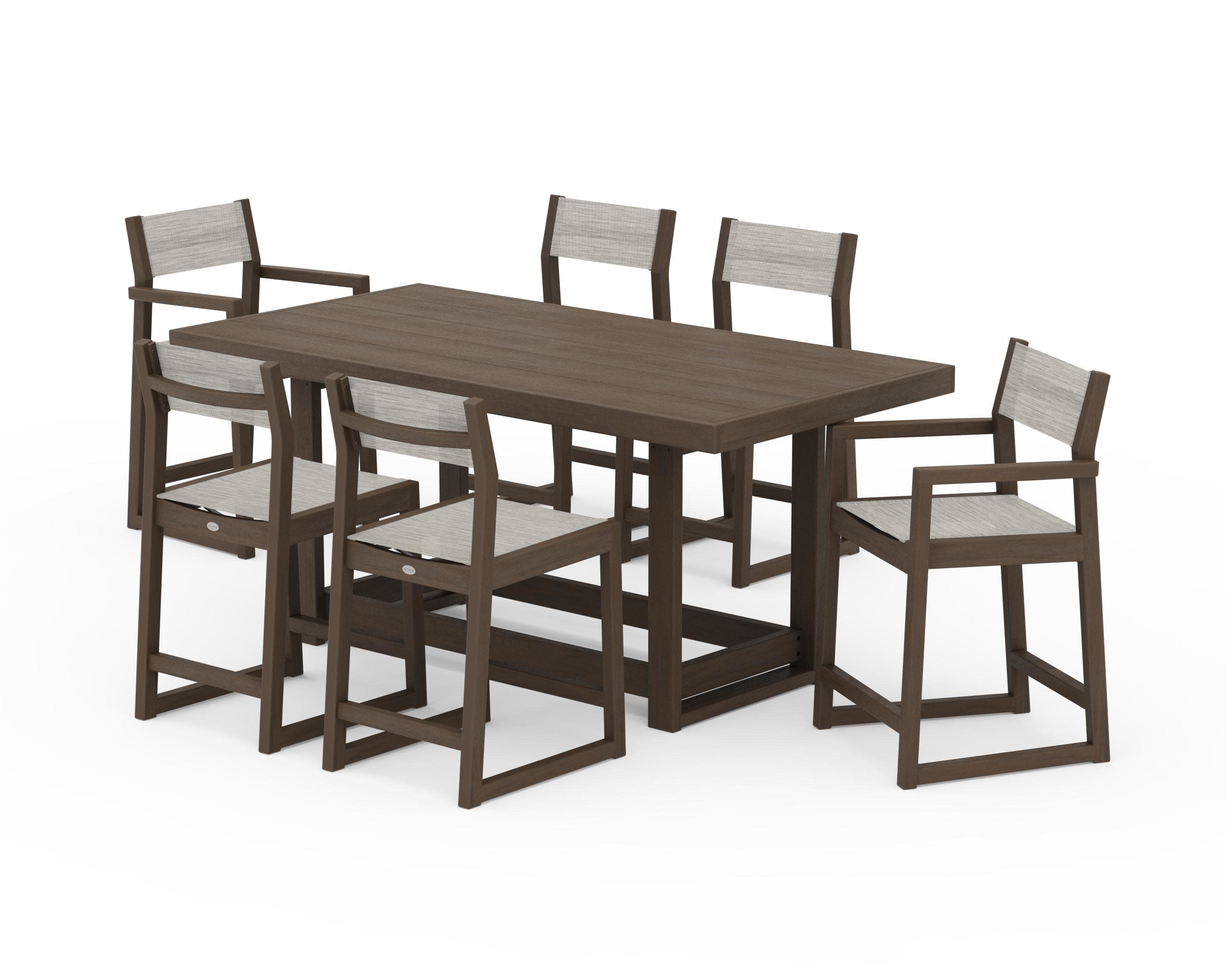 EDGE Sling 7-Piece Counter Table Set in Kona / Birch Sling