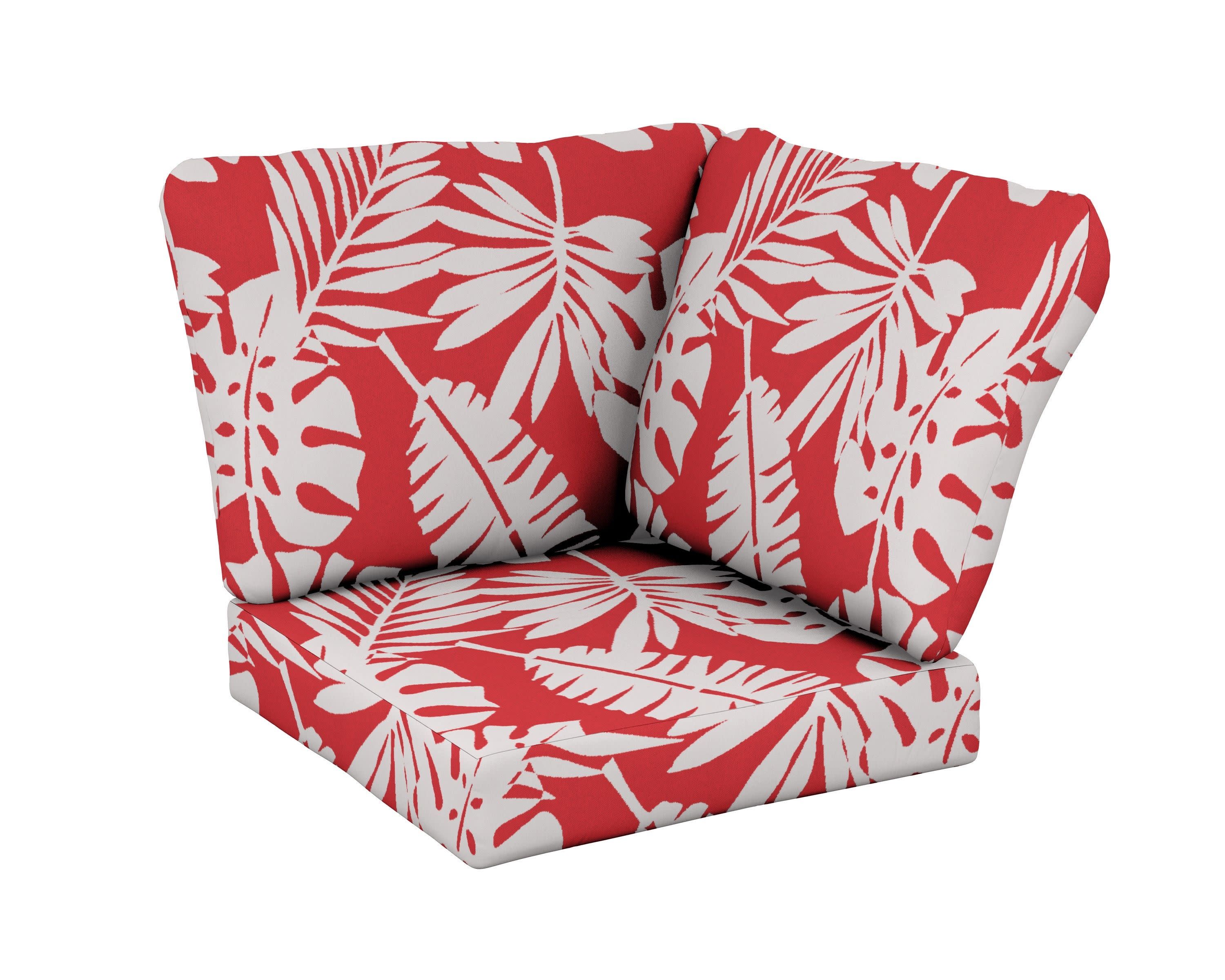 Baffle Modular Corner Cushion in Leaf Crimson