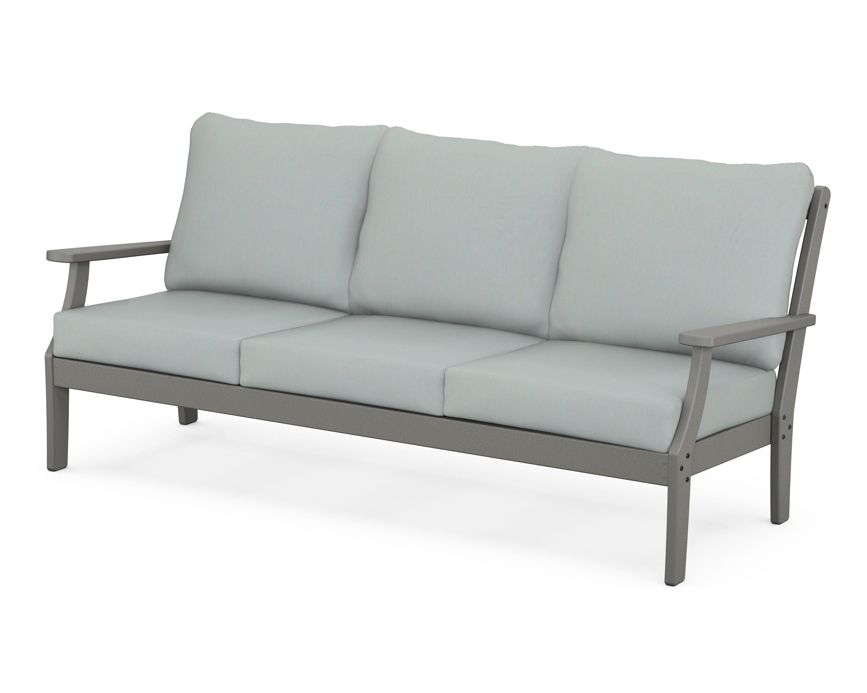 Braxton Deep Seating Sofa in Slate Grey / Spa