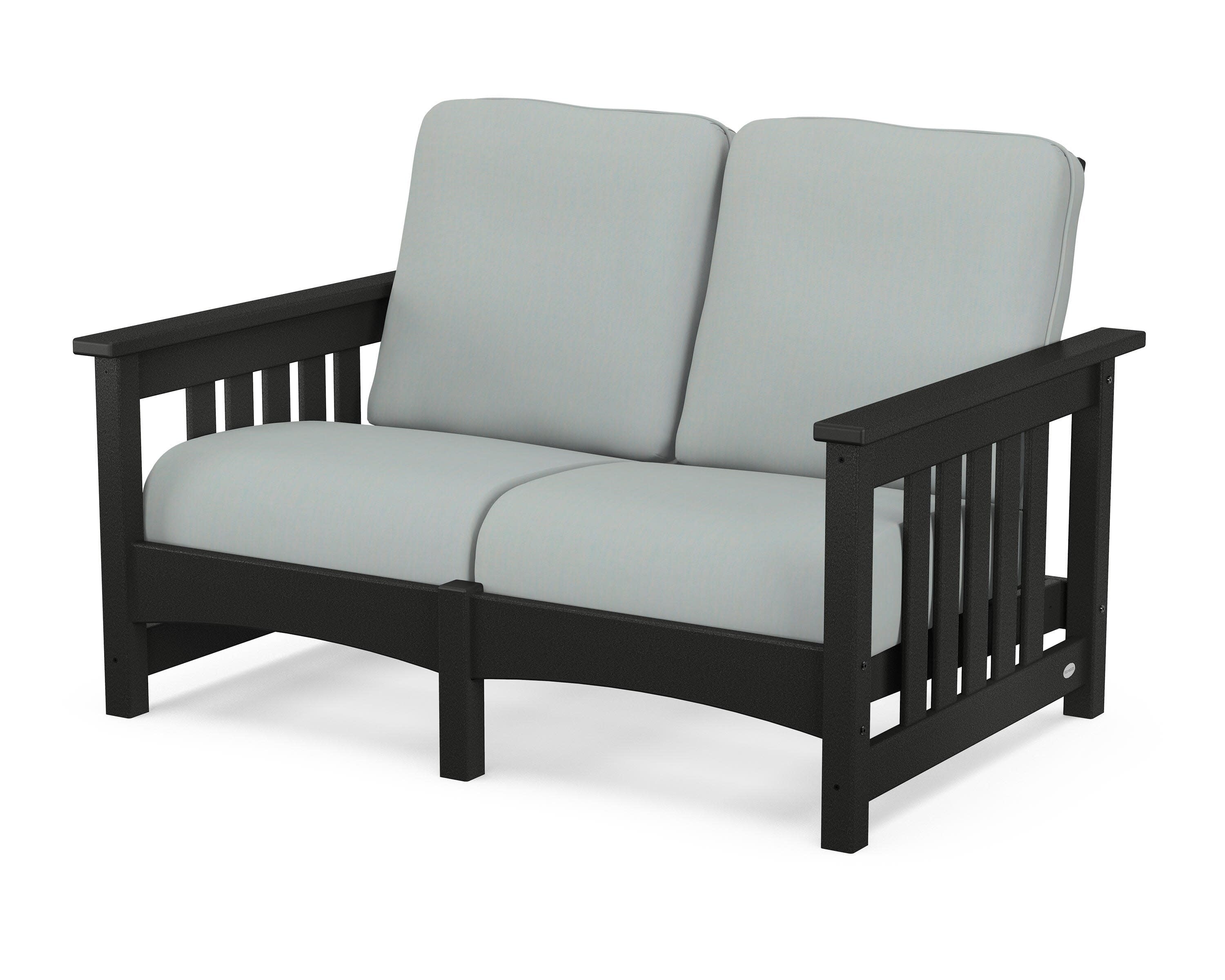 Club Mission Loveseat in Black / Spa