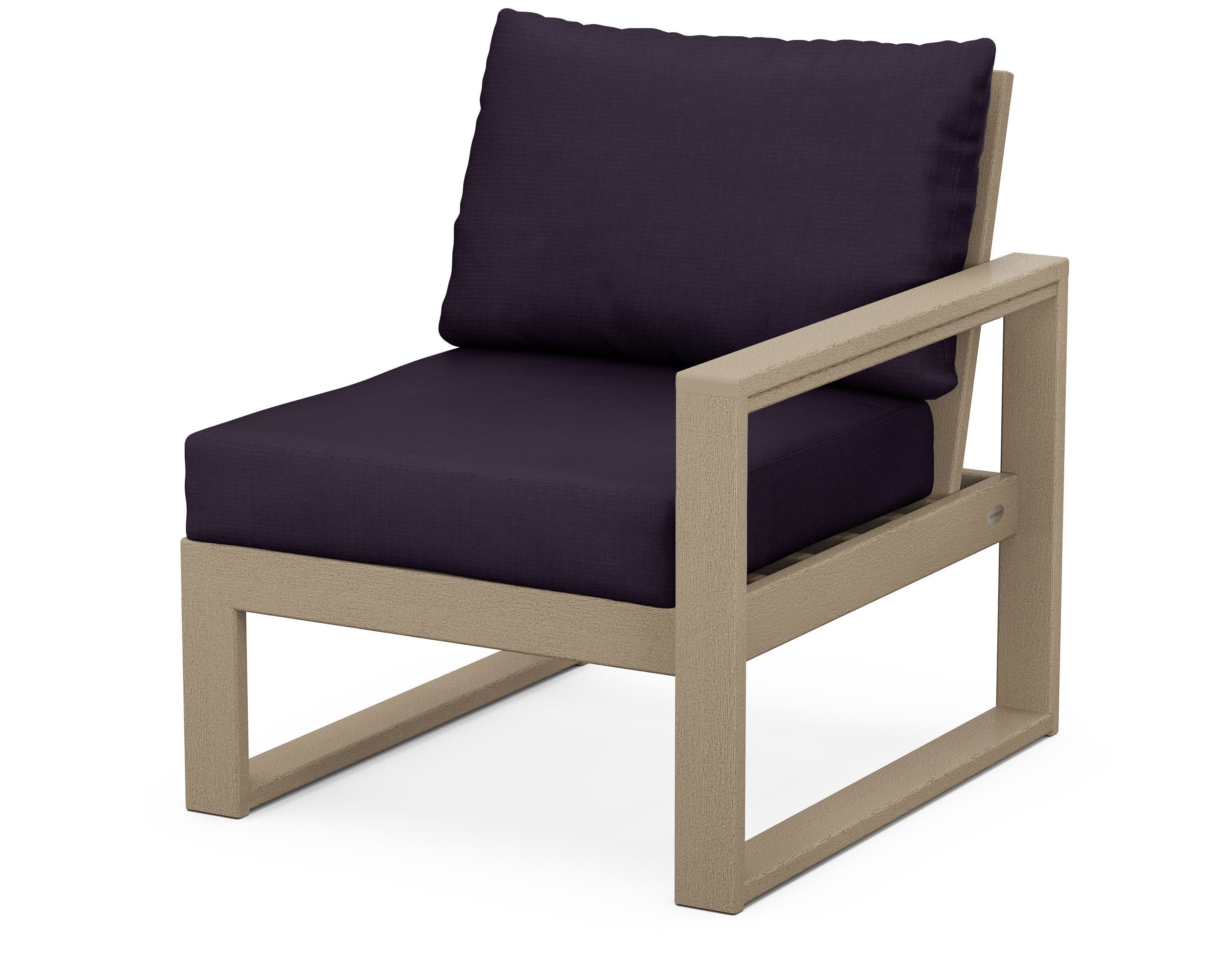 EDGE Modular Right Arm Chair in Vintage Sahara / Navy Linen