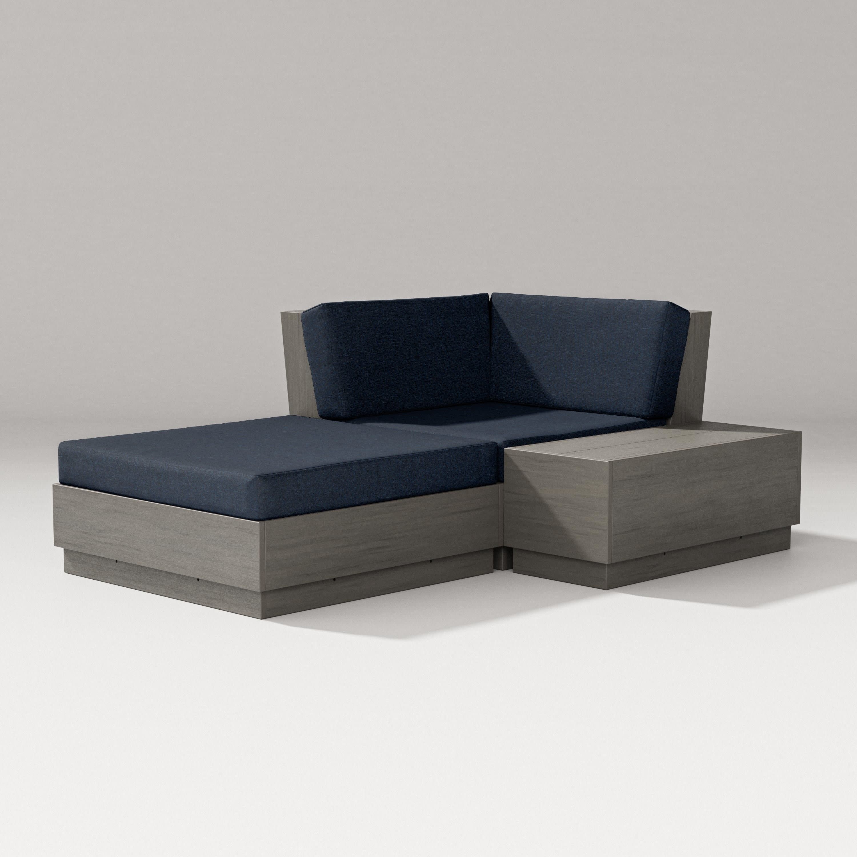 Elevate Corner Chaise in Driftwood / Marine Indigo