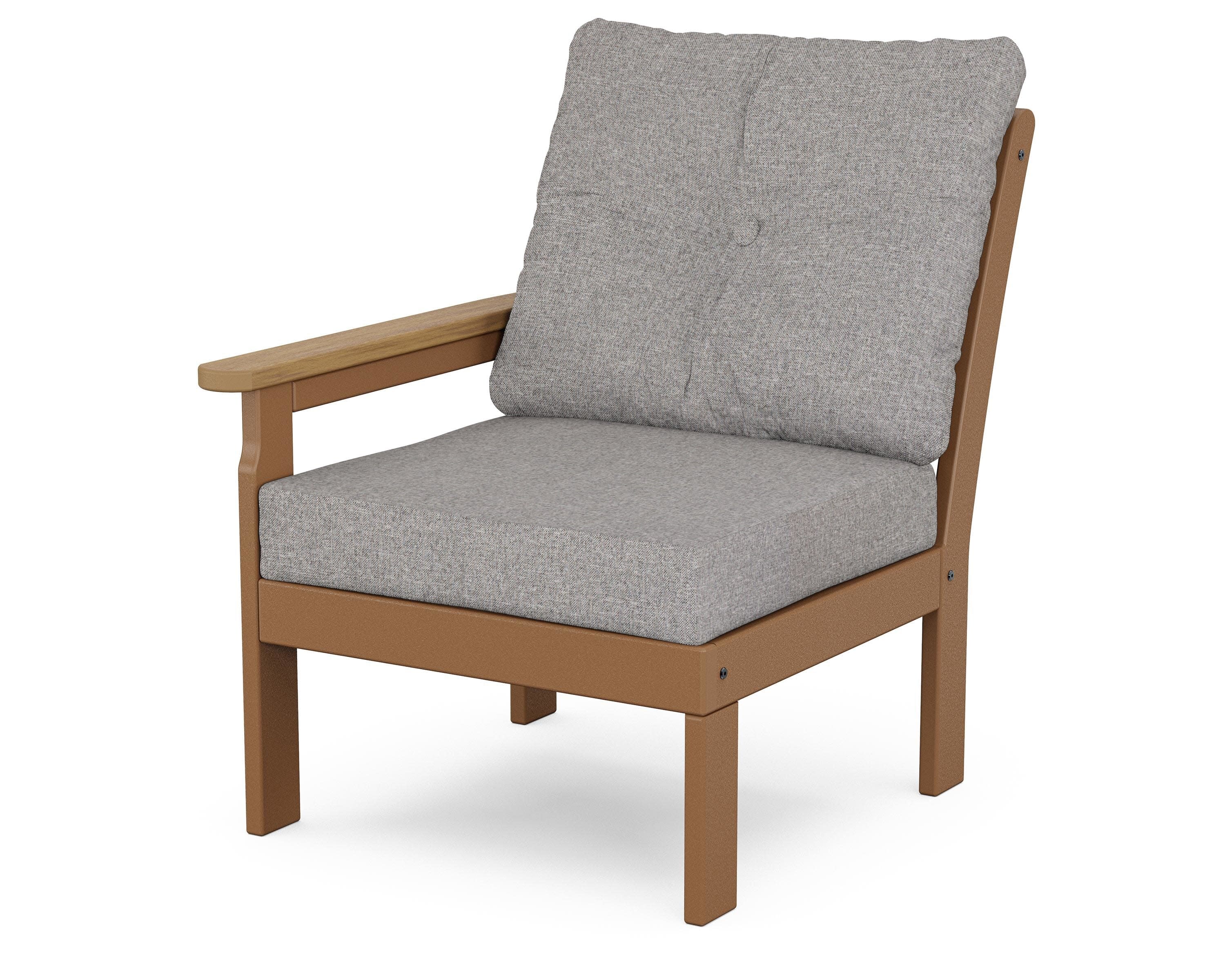Vineyard Modular Left Arm Chair in Teak / Natural / Grey Mist