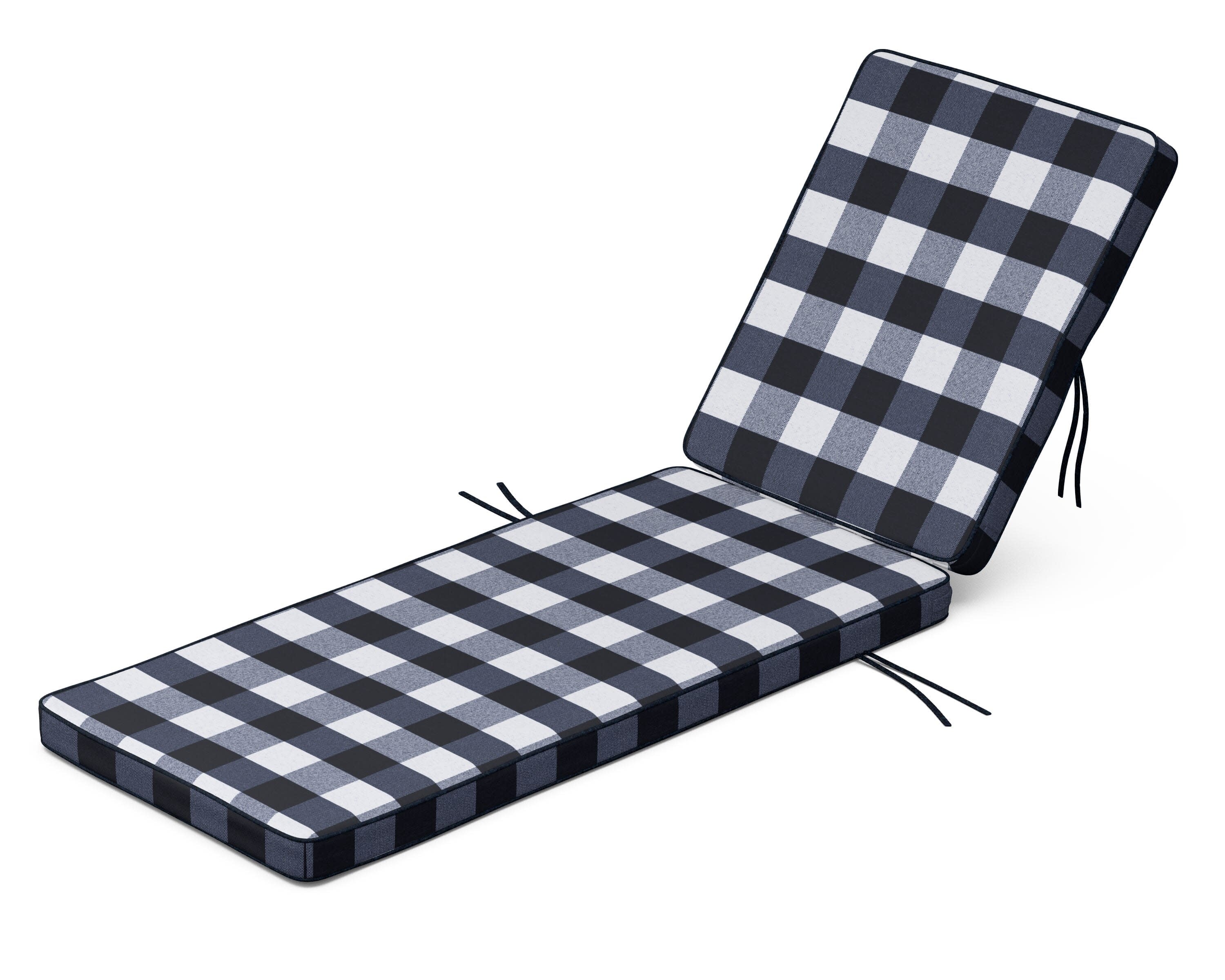 Acadia Chaise Cushion in Buffalo Plaid Marine Indigo